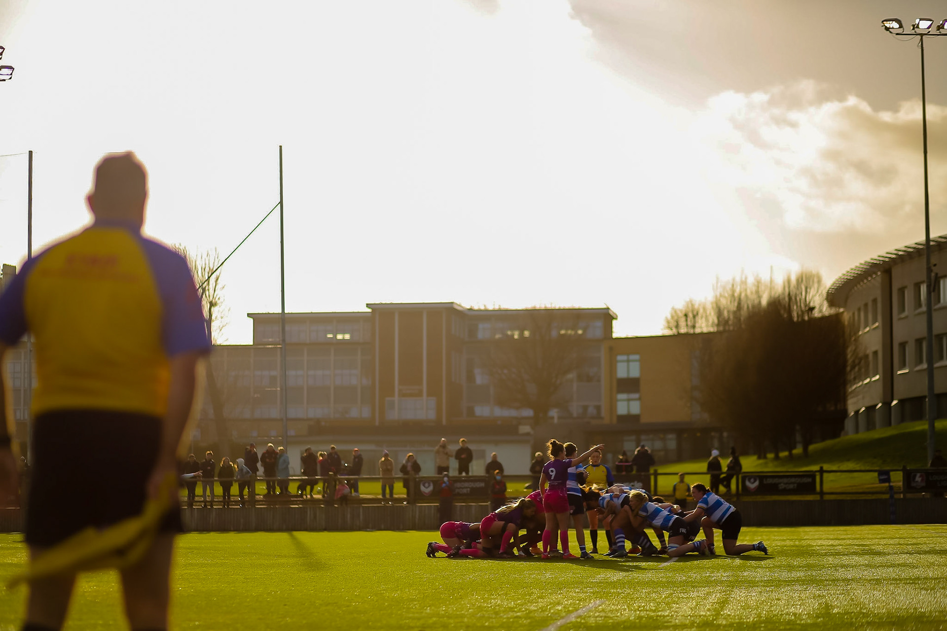 Scrum during the Allianz Premier 15s match between Loughborough Lightning and DMP Sharks at The Loughborough University, England on 28th Jan 2022. © @benlumleyphoto