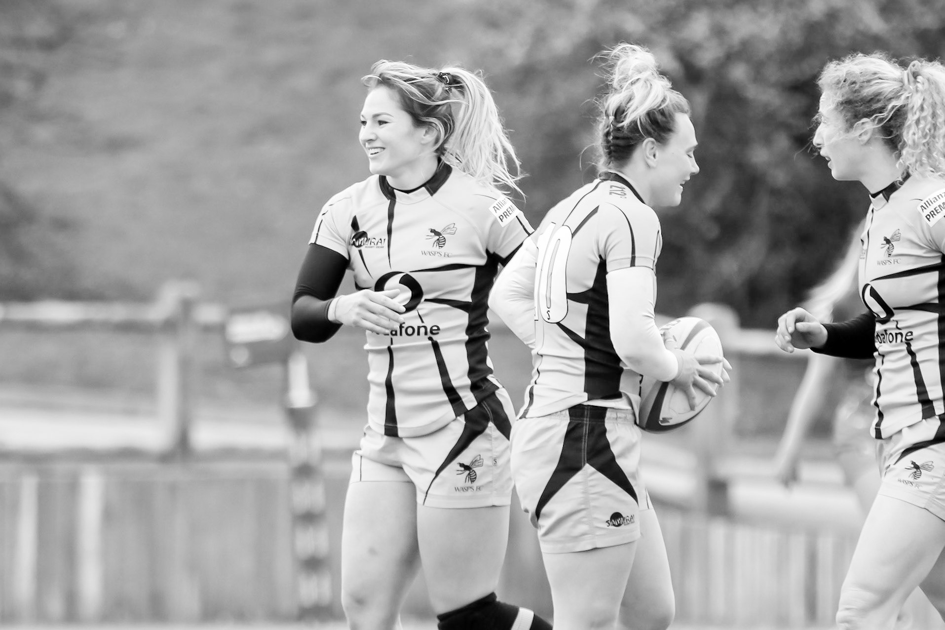Action shot during the Allianz Premier 15s match between Loughborough Lightning and Wasps Ladies at Loughborough University, Loughborough, England on 20th March 2021.