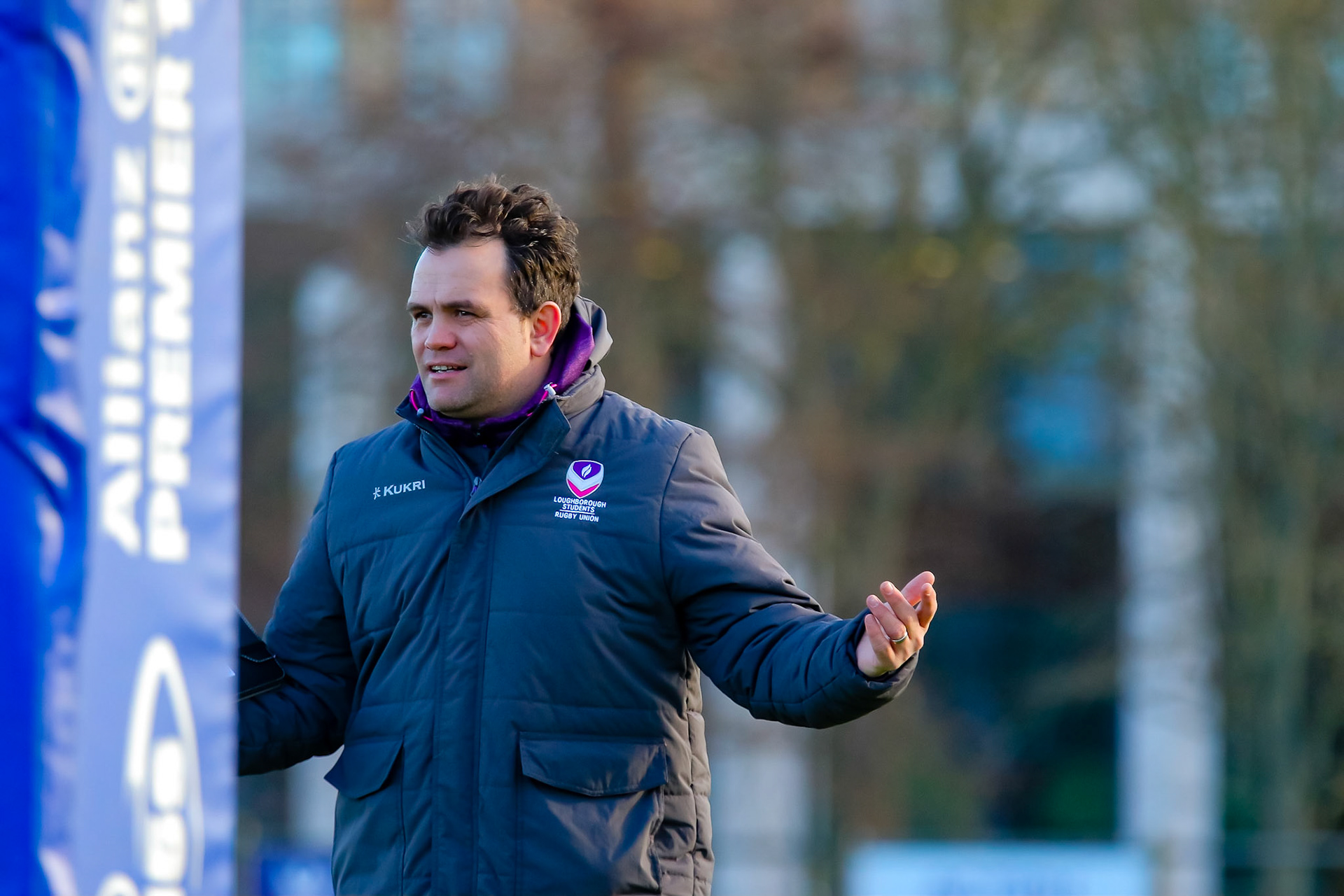 Rhys Edwards during the Allianz Premier 15s match between Loughborough Lightning and DMP Sharks at The Loughborough University, England on 28th Jan 2022. © @benlumleyphoto