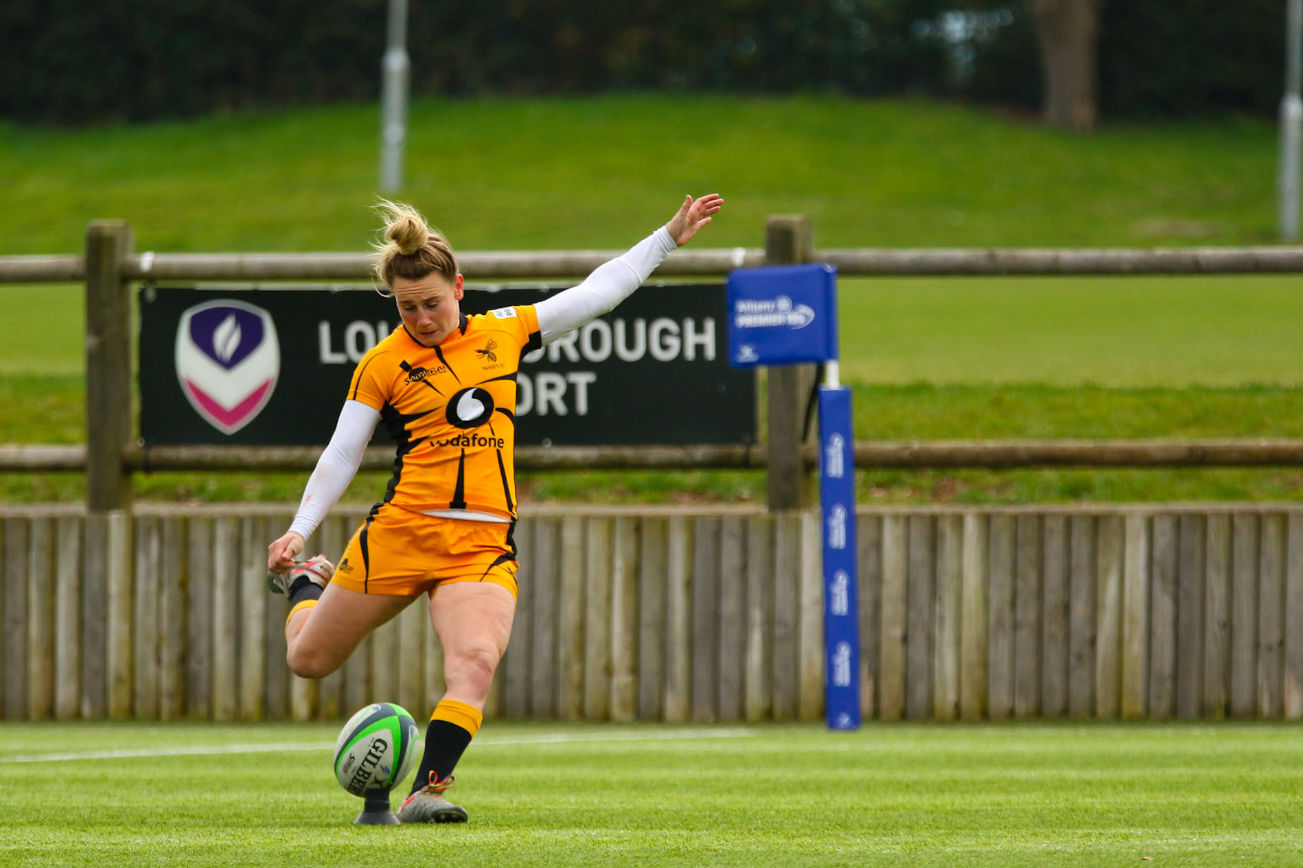 Conv during the Allianz Premier 15s match between Loughborough Lightning and Wasps Ladies at Loughborough University, Loughborough, England on 20th March 2021.