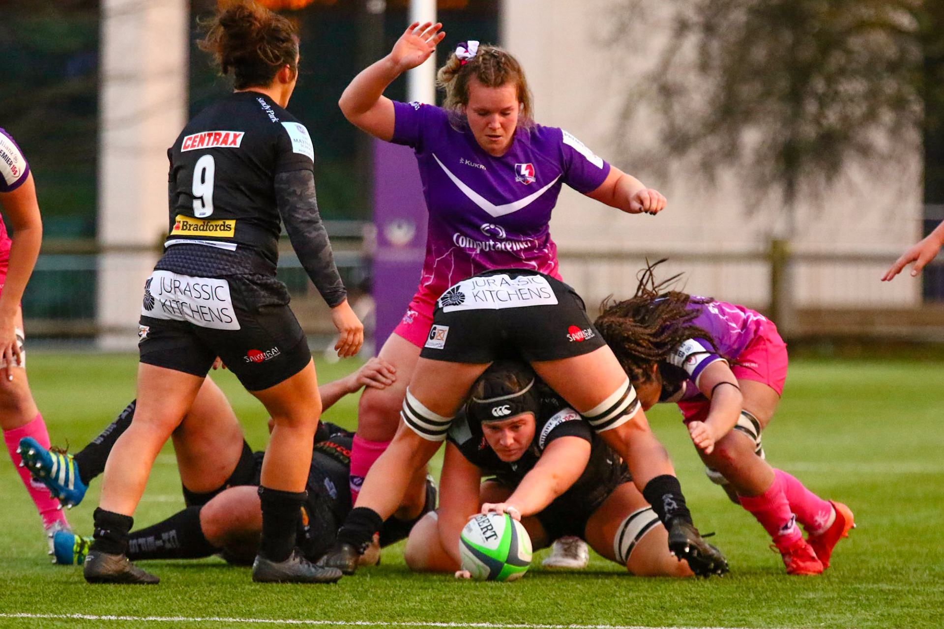Lark Davies of Loughborough Lightning during the Allianz Premier 15s match between Loughborough Lightning and Exeter Chiefs at Loughborough University, Loughborough, England on 12th December 2020.