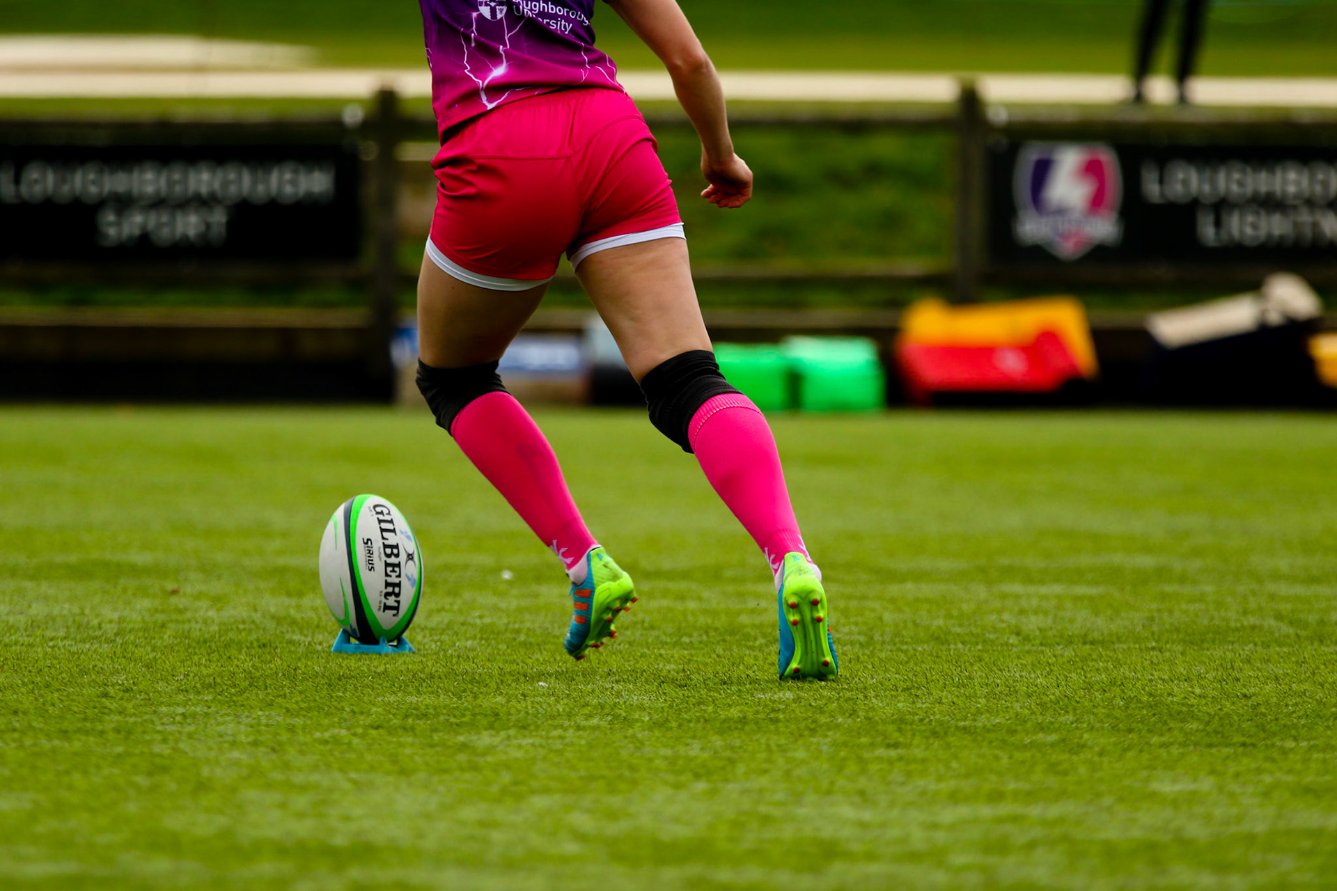 Action shot during the Allianz Premier 15s match between Loughborough Lightning and Wasps Ladies at Loughborough University, Loughborough, England on 20th March 2021.