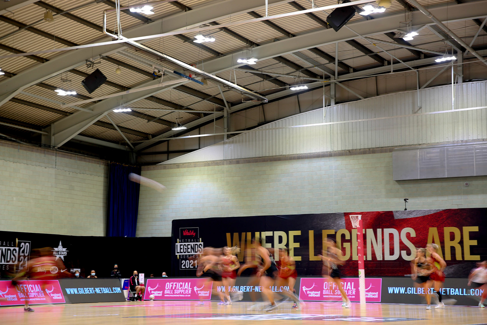 during Game 3 of the Vitality Netball Legends Series at Loughborough University, Loughborough, England on 24th January 2021