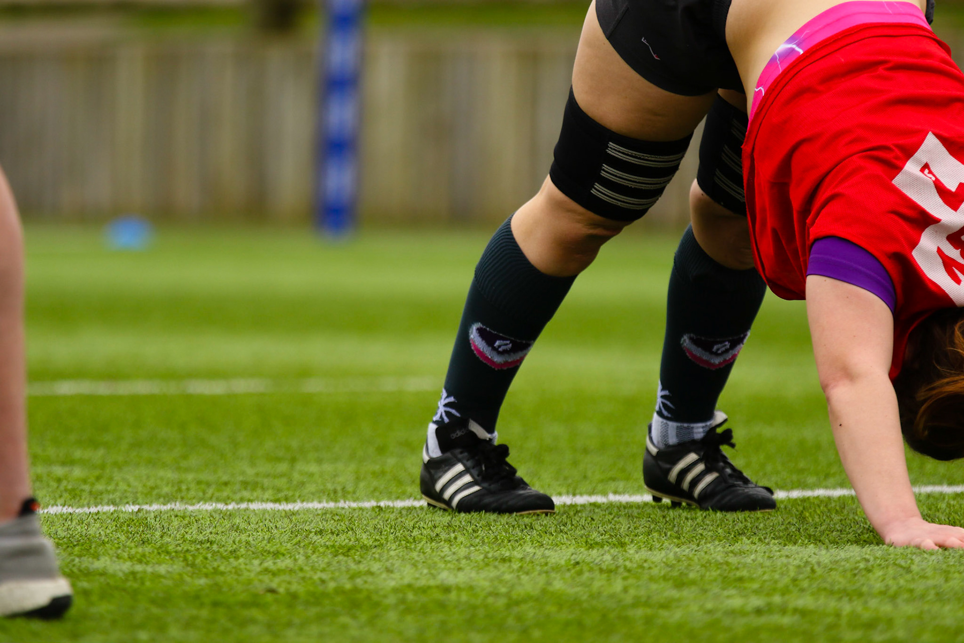 Warm up during the Allianz Premier 15s match between Loughborough Lightning and Wasps Ladies at Loughborough University, Loughborough, England on 20th March 2021.