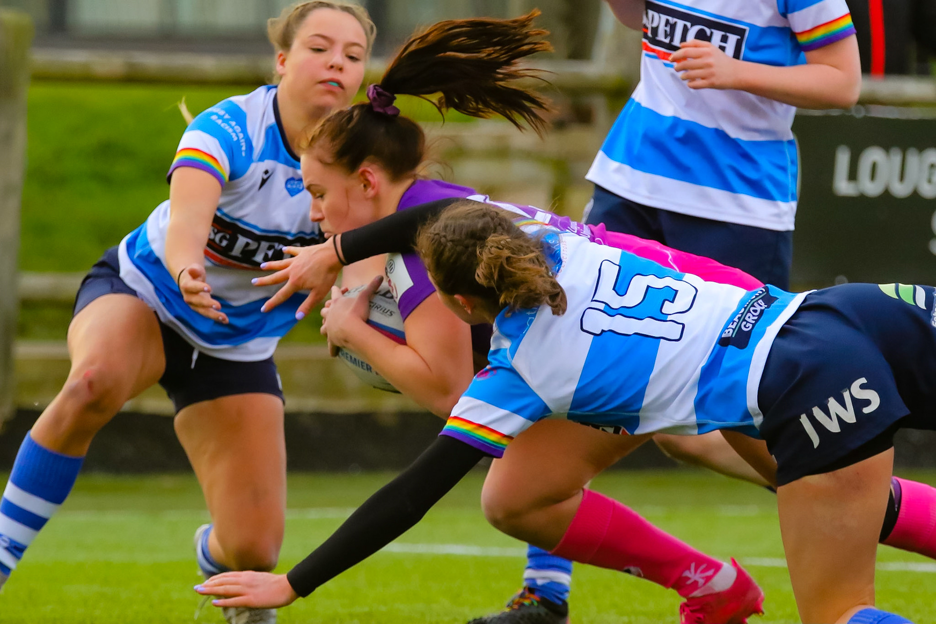 Bo Westcombe Evans of Loughborough Lightning during the Allianz Premier 15s match between Loughborough Lightning and DMP Sharks at The Loughborough University, England on 28th Jan 2022. © @benlumleyphoto