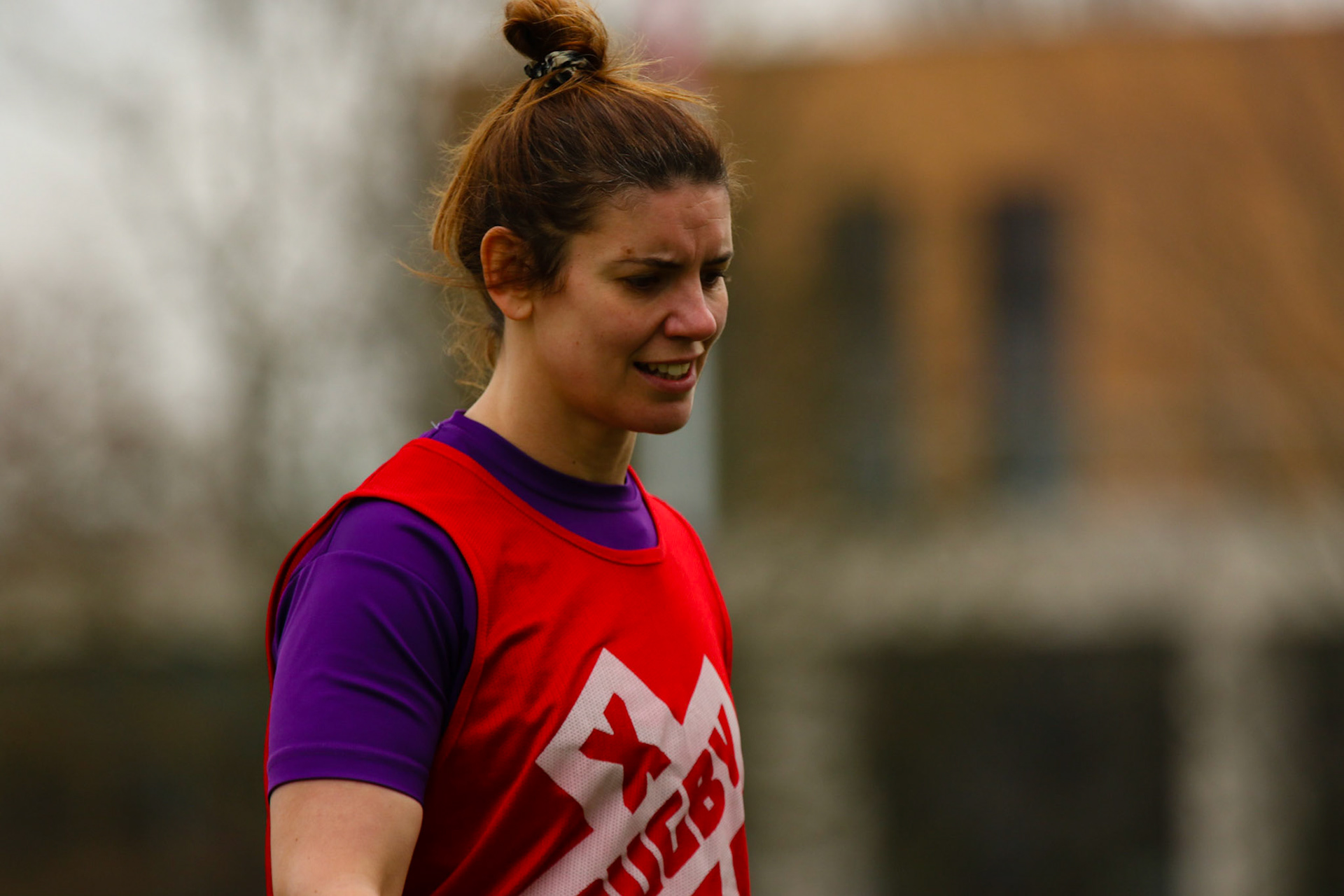 Warm up during the Allianz Premier 15s match between Loughborough Lightning and Wasps Ladies at Loughborough University, Loughborough, England on 20th March 2021.
