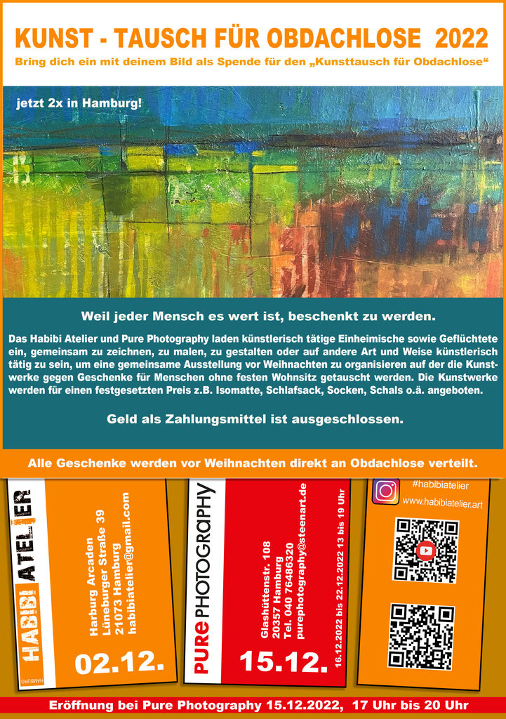 Plakat Kunst-Tausch für Obdachlose 2022