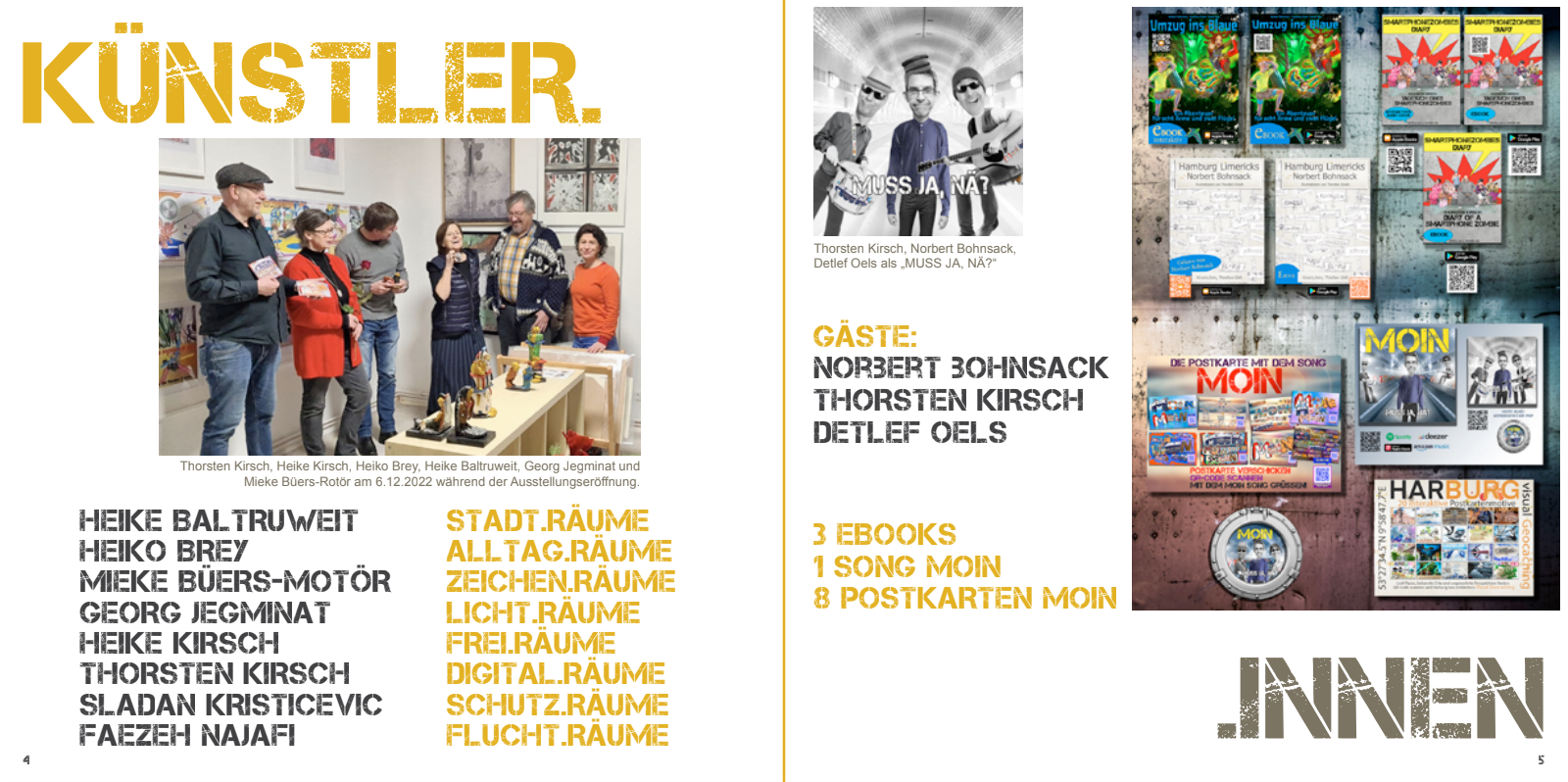 Katalog Ausstellung Zwischen.Räume Beispiel-Seiten