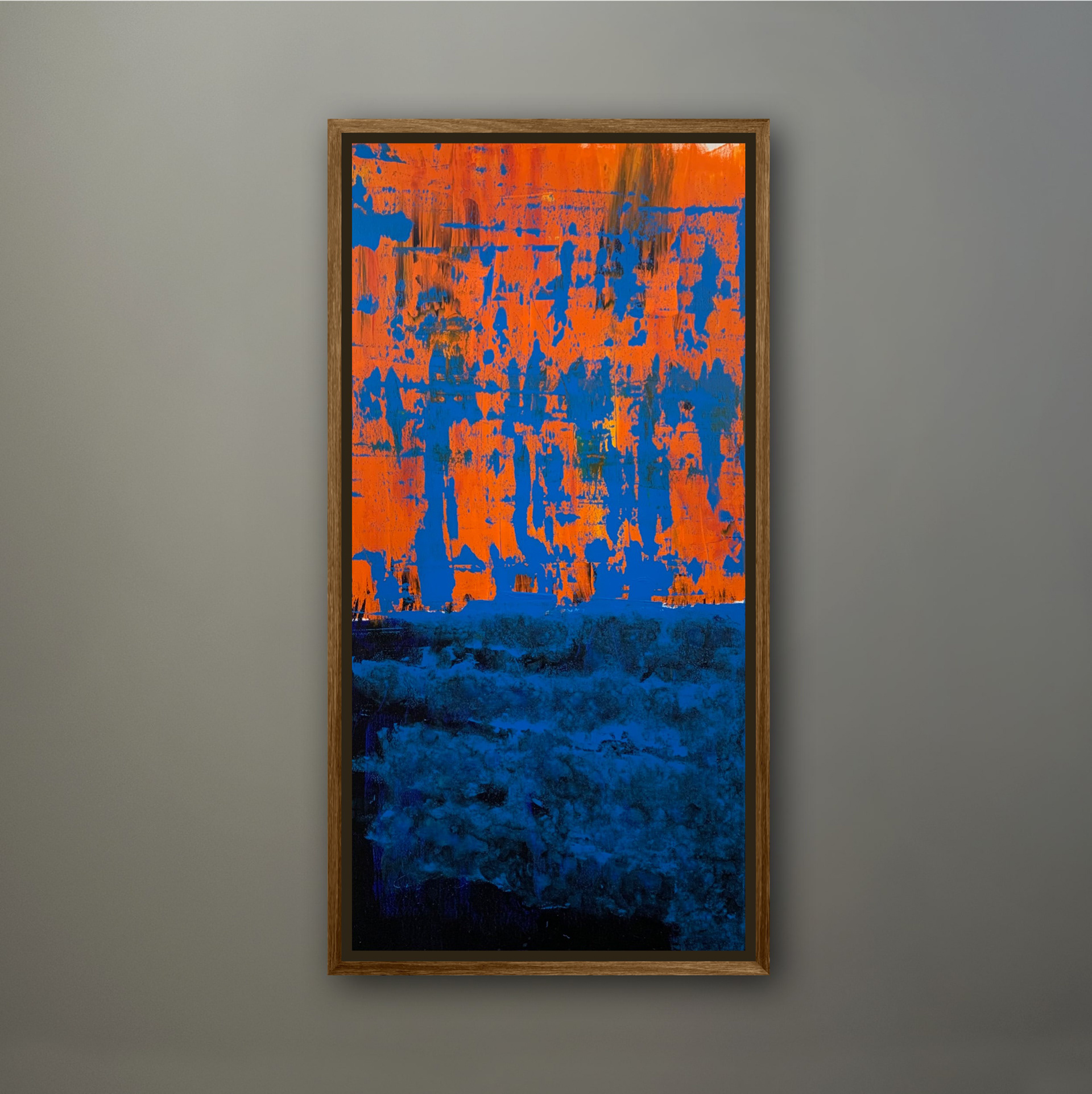 "Brennendes Meer 01", 11/2021, Acryl auf Leinwand, 50 x 100 cm
