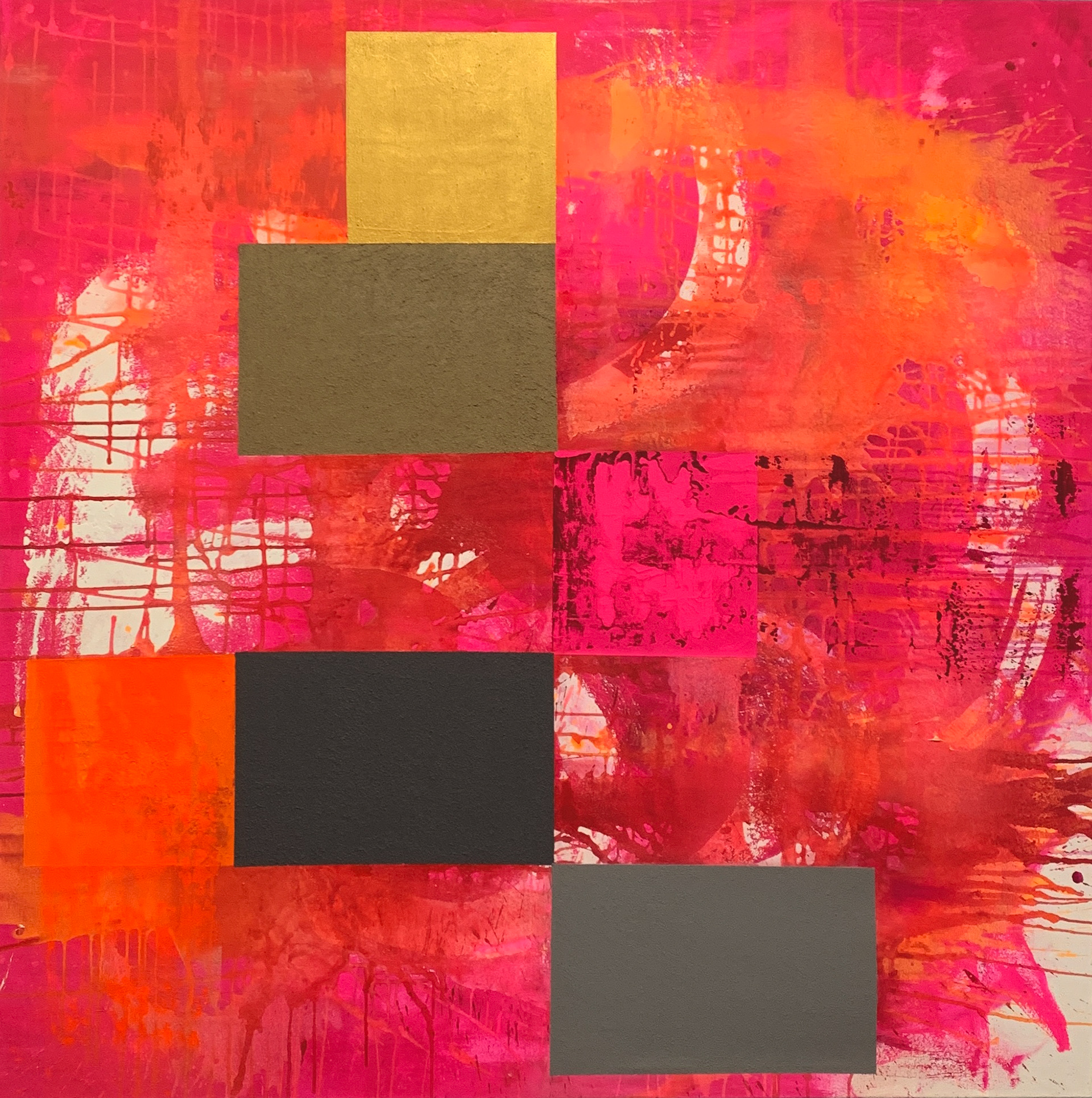 Abstrakte Malerei - Kunstwerk - Pink City - 2025