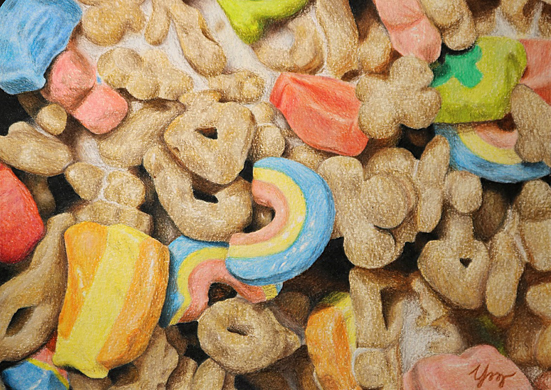 "Lucky Spoonfuls." Colored pencils. 2018.
