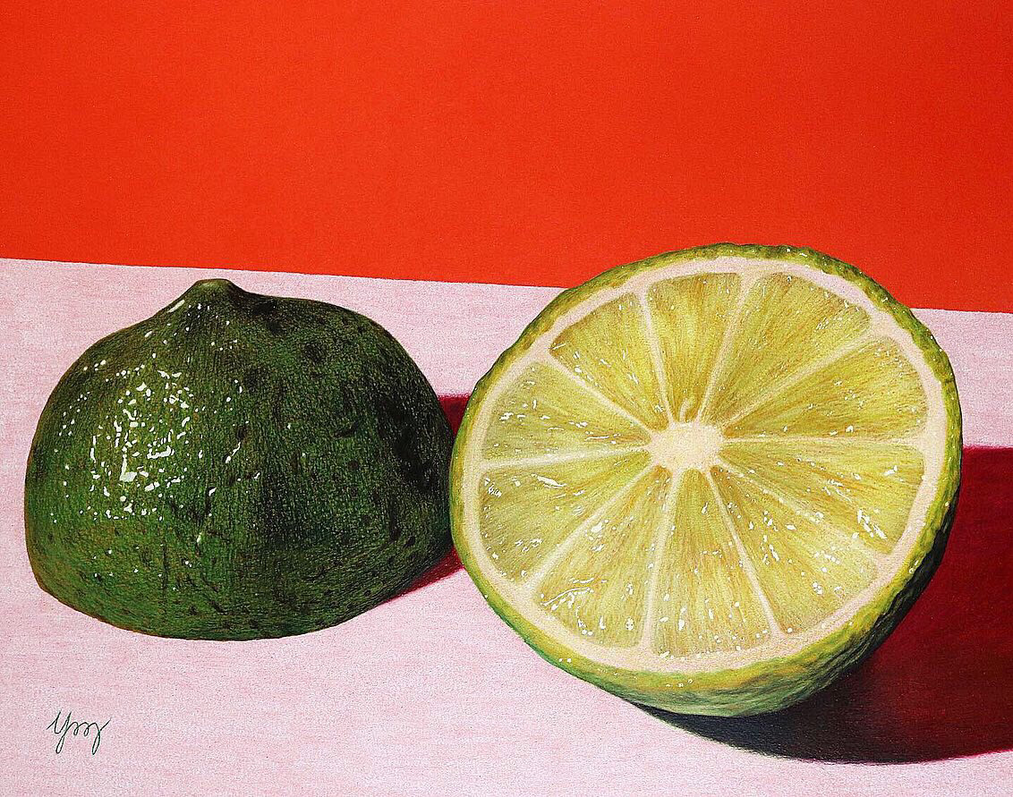 "Split Lime." Colored pencils. 2019.