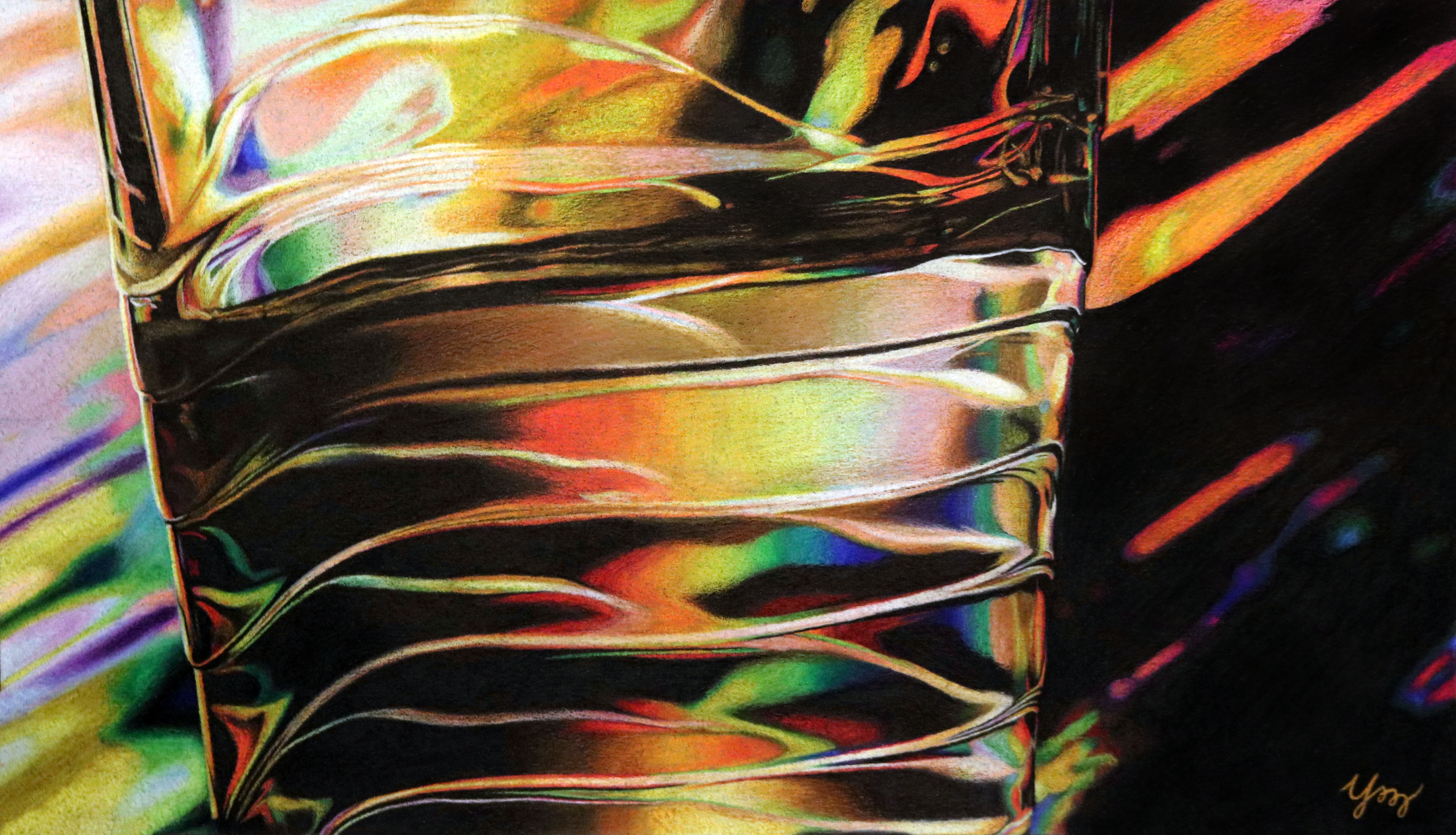 "Reflective Glass." Colored pencils. 2018.