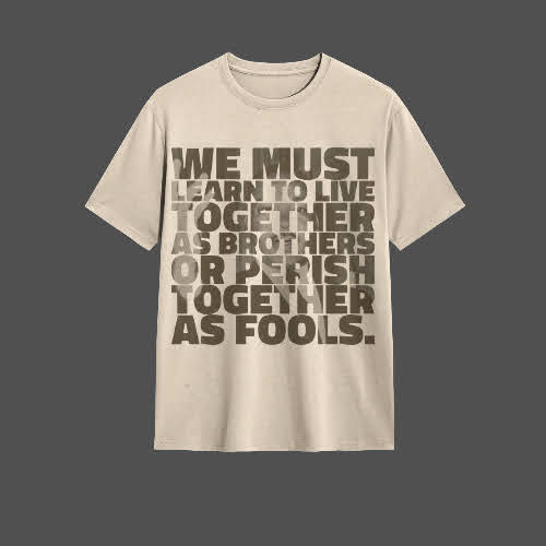 Message-driven typographic design applied to commercial apparel branding.
