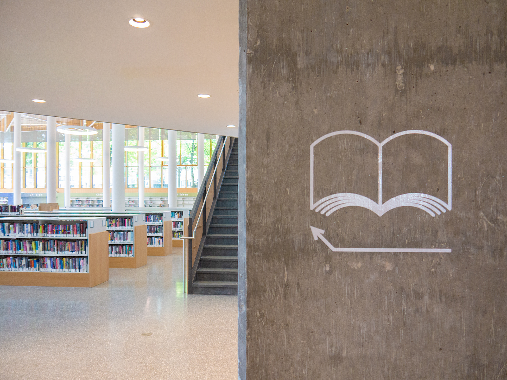 Roxbury Branch Boston Public Library Stacks Signage