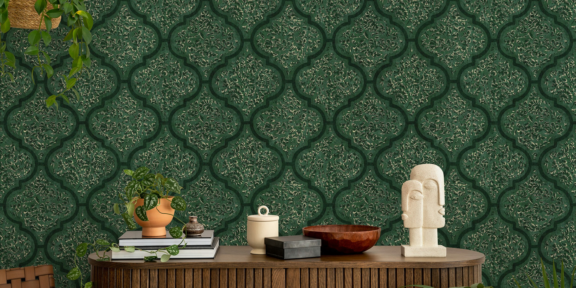 Ornamental Moroccan Tile - Deep Green