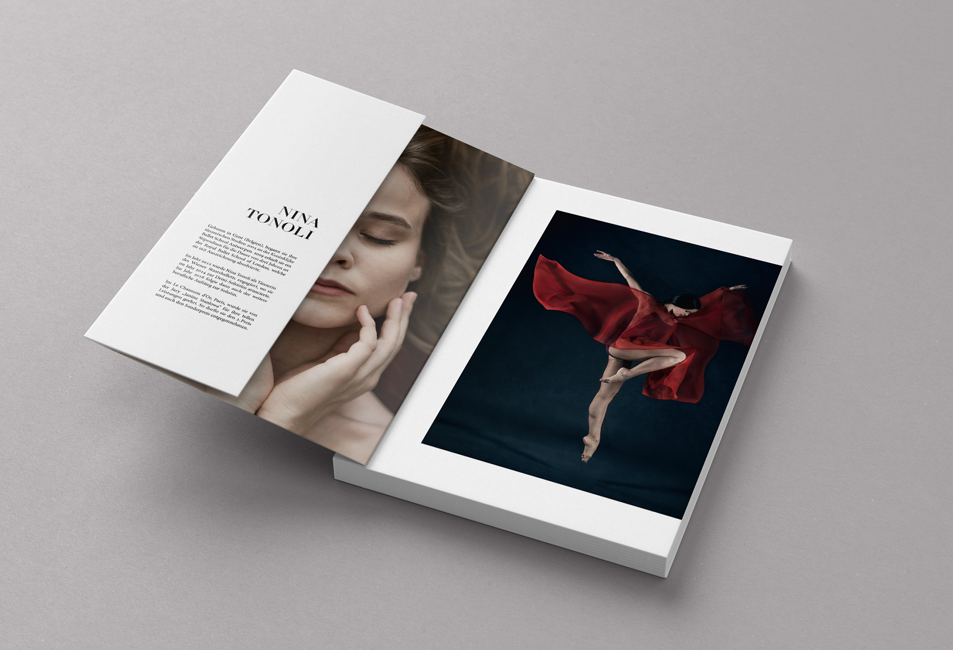 The book »The unveiling of the mask — a book about the many faces of ballet« allows a glimpse behind the scenes of the ballet world. By portraying the lives of ballet dancers through interviews and photography, the reader is given a clearer understanding of the profession. Six individual professional dancers opened up to reveal insight to this half-forgotten form of art. The detailed and extensive interviews show the deep emotions connected to the profession of dancing. Unlike most of the publications approaching the world of ballet, this book does not lay its focus on the technical abilities and talent of the dancers, but shines a light on the intensive processes behind the big curtains, the constant aiming at perfection and the devotion of the individual dancers. Artistically enacted photography and photo reportages show the two contrasting worlds of ballet — the perfected, fictional and performed world on stage, and the personal, real lives of the dancers.