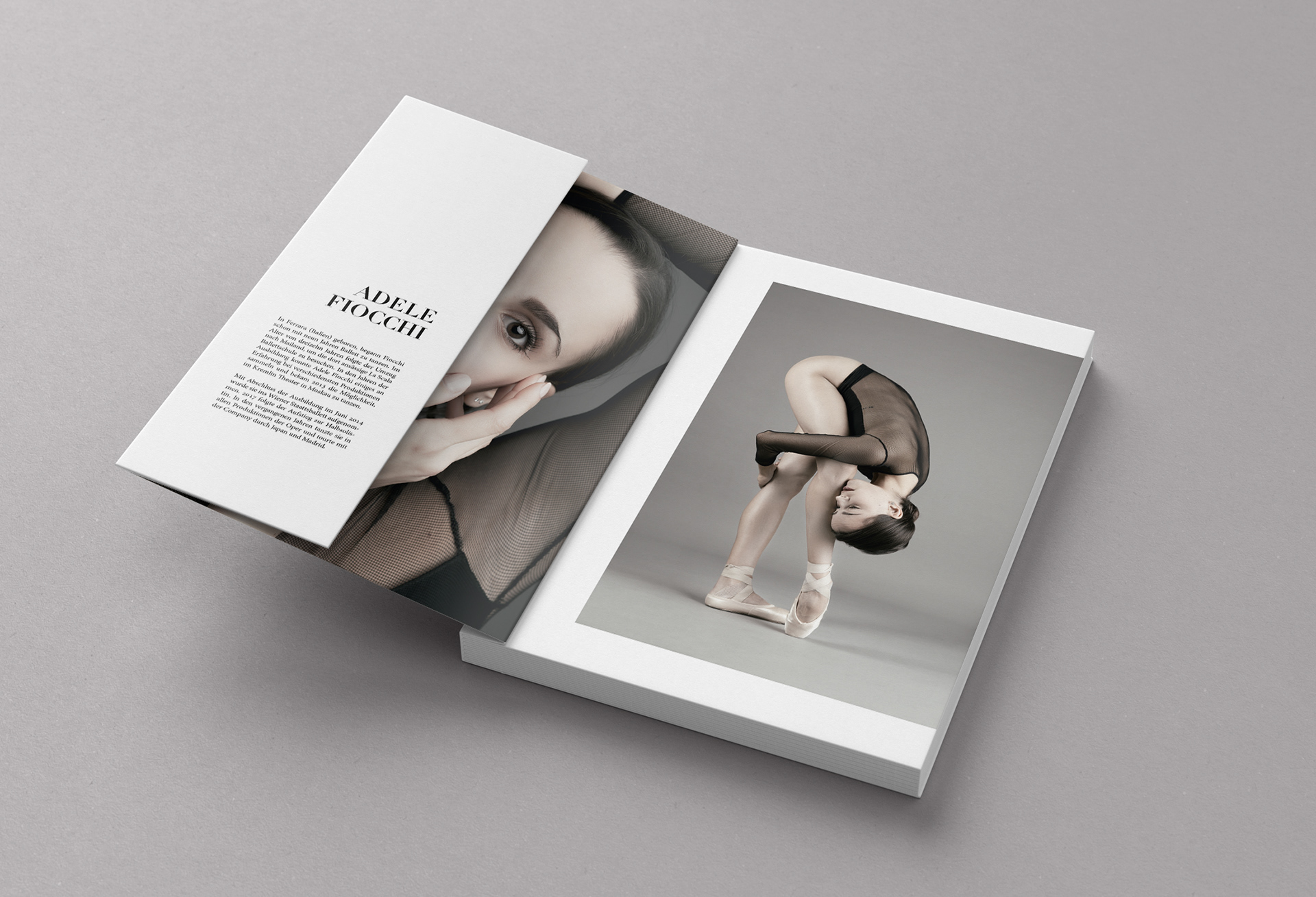 The book »The unveiling of the mask — a book about the many faces of ballet« allows a glimpse behind the scenes of the ballet world. By portraying the lives of ballet dancers through interviews and photography, the reader is given a clearer understanding of the profession. Six individual professional dancers opened up to reveal insight to this half-forgotten form of art. The detailed and extensive interviews show the deep emotions connected to the profession of dancing. Unlike most of the publications approaching the world of ballet, this book does not lay its focus on the technical abilities and talent of the dancers, but shines a light on the intensive processes behind the big curtains, the constant aiming at perfection and the devotion of the individual dancers. Artistically enacted photography and photo reportages show the two contrasting worlds of ballet — the perfected, fictional and performed world on stage, and the personal, real lives of the dancers.