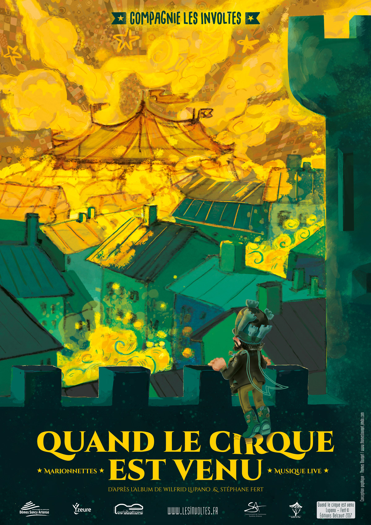 Thomas Bourget, affiche illustrée, Compagnie les Involtes, Corrèze, digital painting