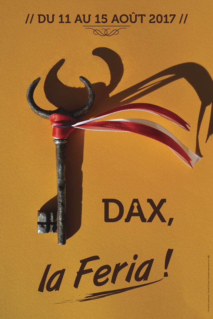 Thomas Bourget, affiche Dax la Feria, photomontage, communication visuelle, affiche 2017