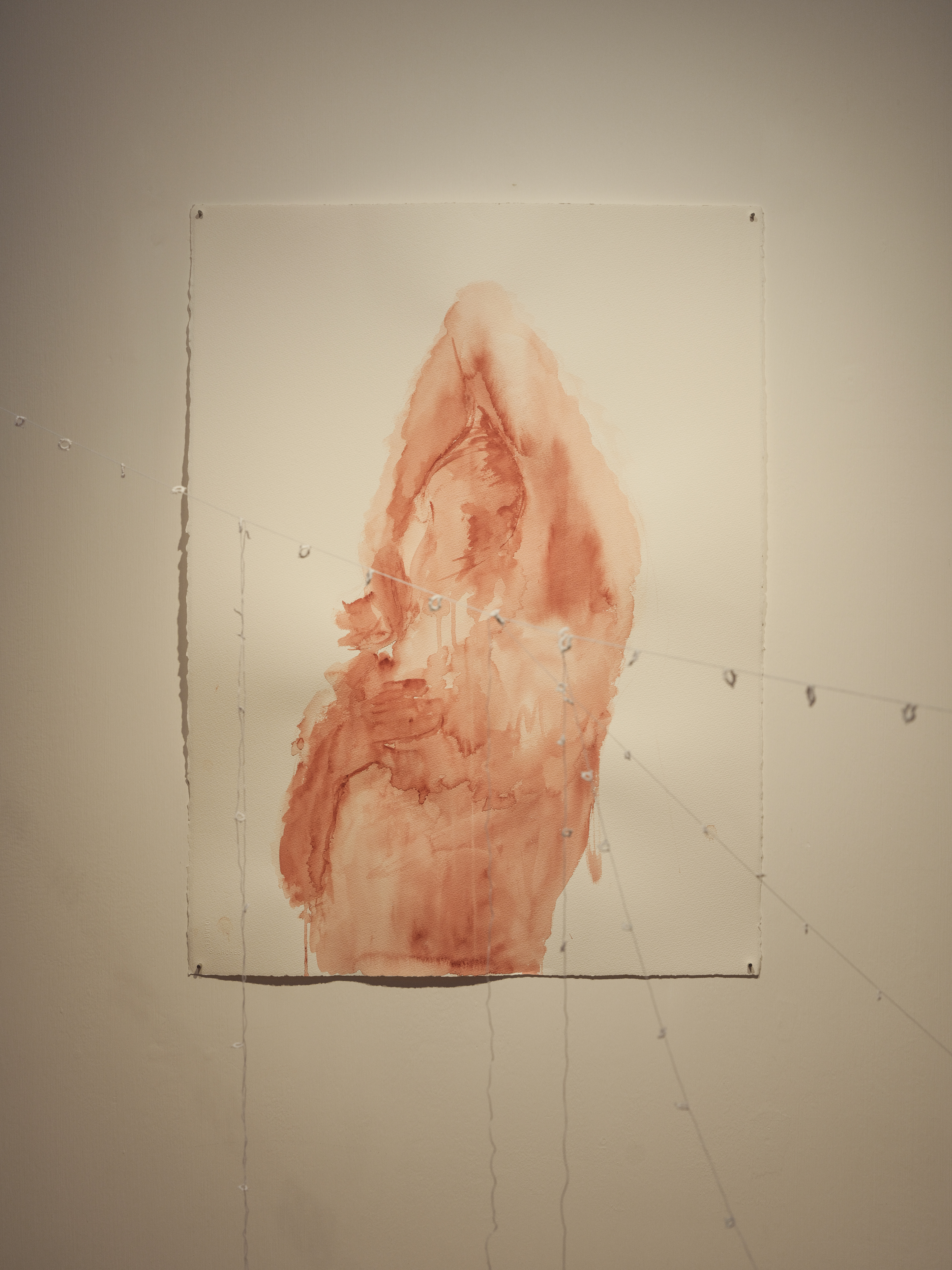 Shadows Beneath The Skin 2026, watercolor and ballpoint pen on Arches rough paper 300 GSM, 3*55cm*75cm. 