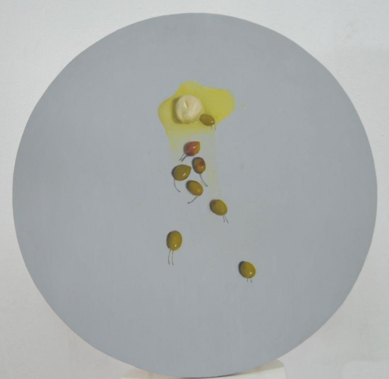 Labaneh and Olives 2015, oil colors on plywood, 60cm *60cm