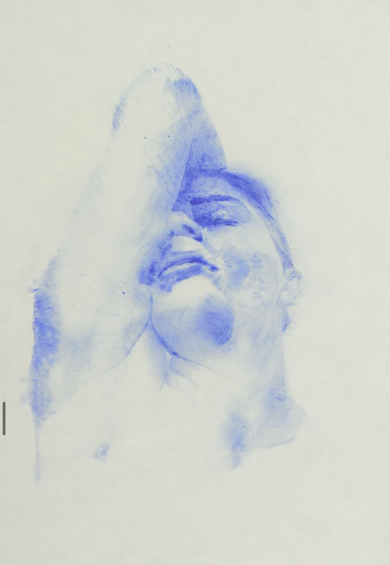 Blue Pigment 2016, mixed media ( ball point pen, deodorant and paper), 40cm * 30cm  