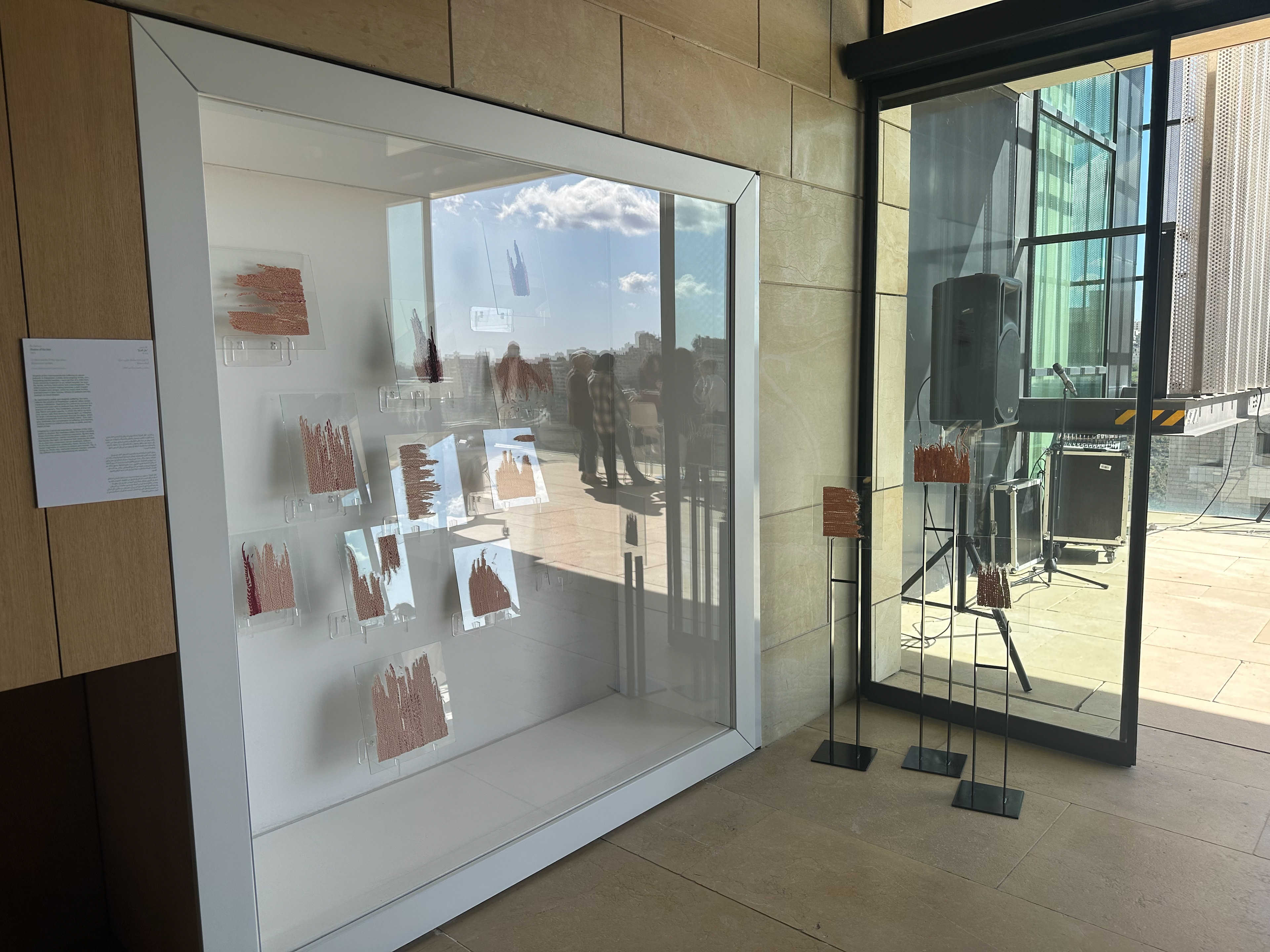  Shadow of the Void 2025, polymer clay and glass  and sun light,   Installation view at Qattan Foundation