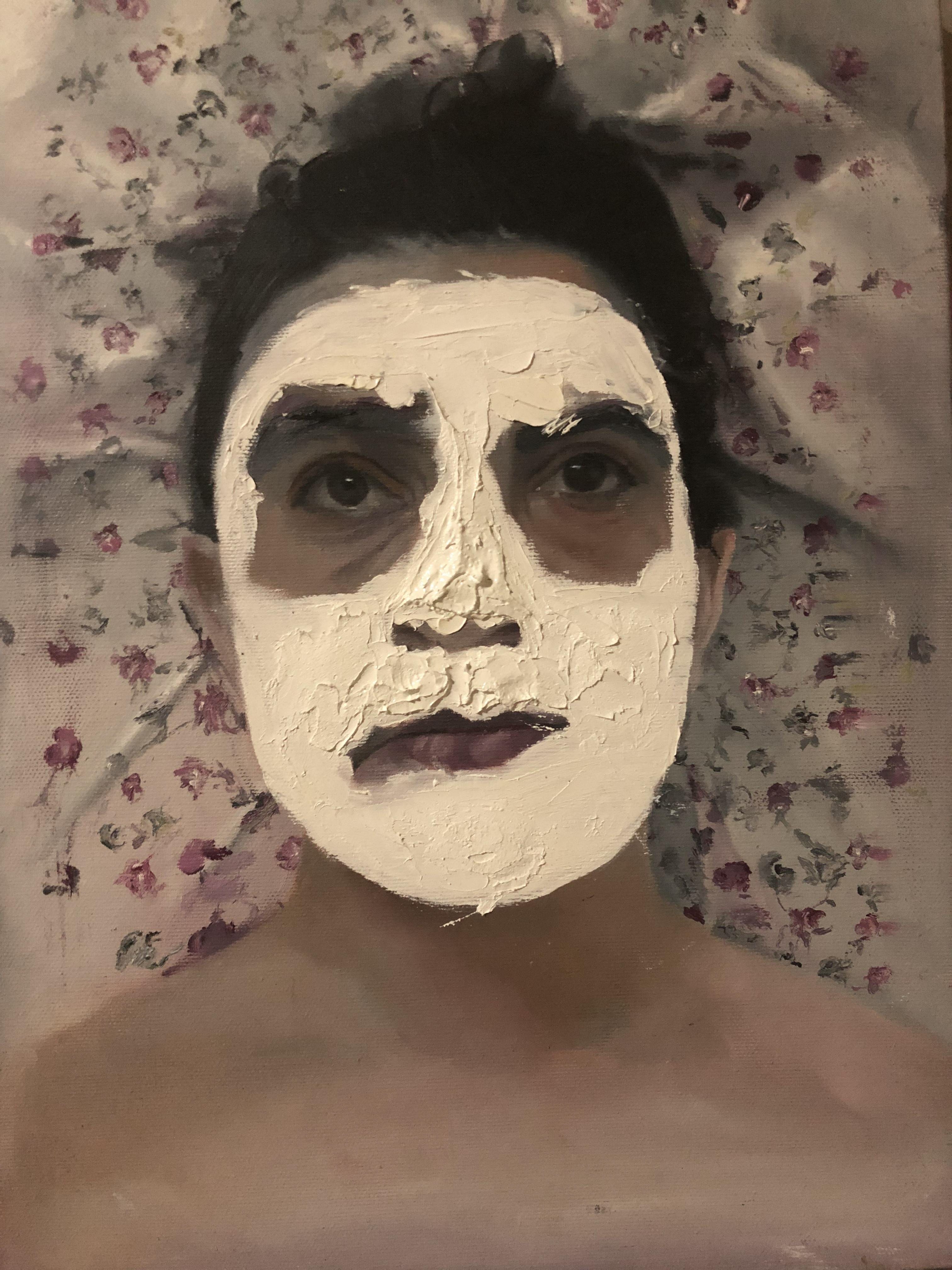 Cinamon Mask 2017, oil colors on canvas, 40cm * 30cm