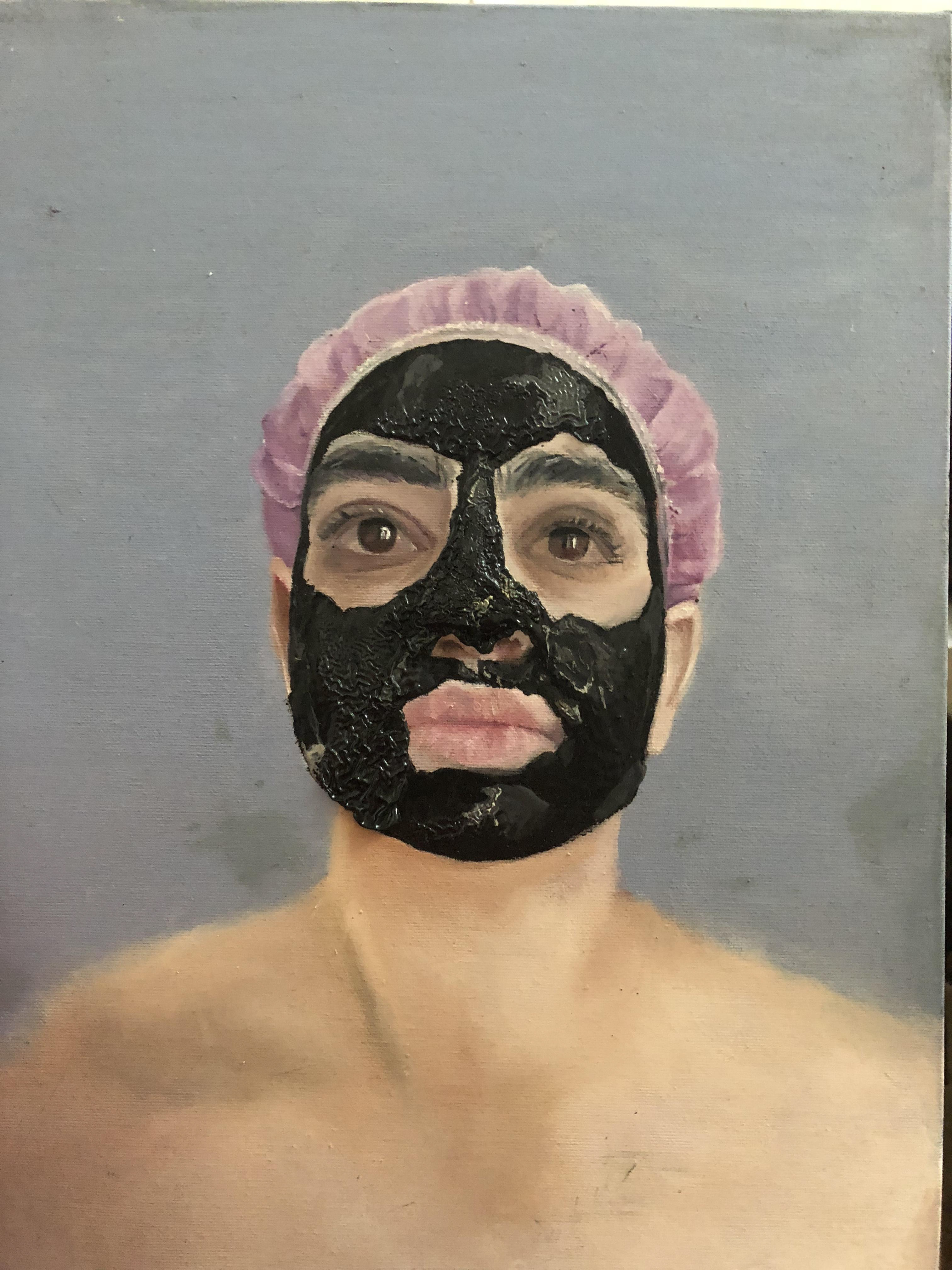 Black Mask 2017, oil colors on canvas, 40cm * 30cm