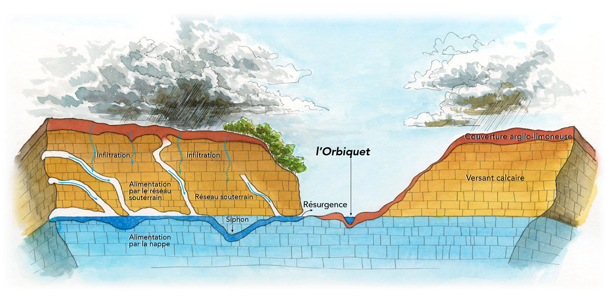 Coupe géologique source vauclusienne