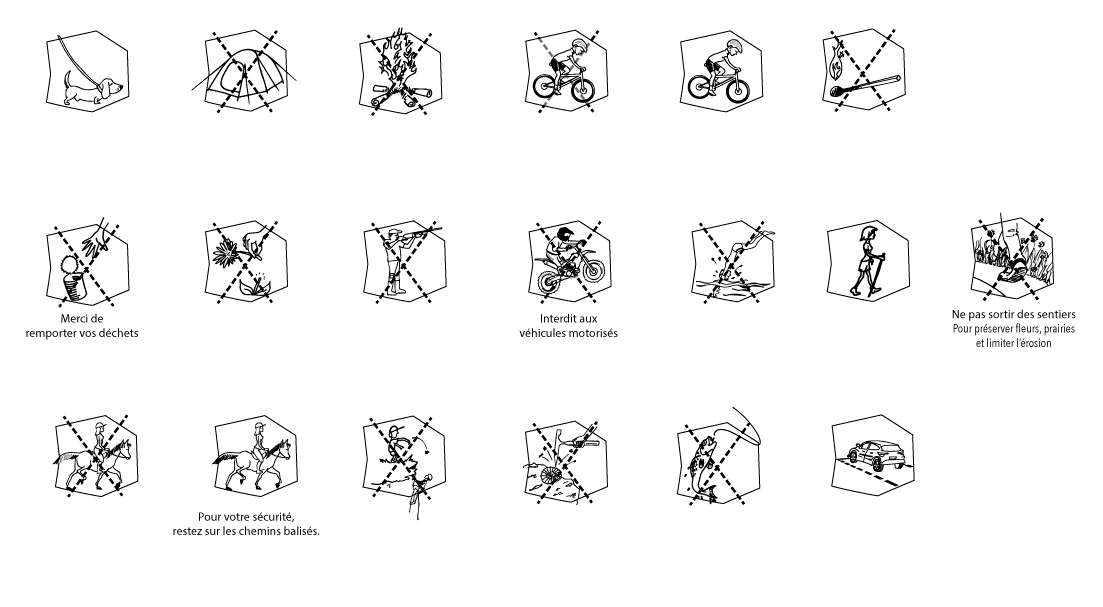 Pictos pour les Espaces Naturels Sensibles du Calvados