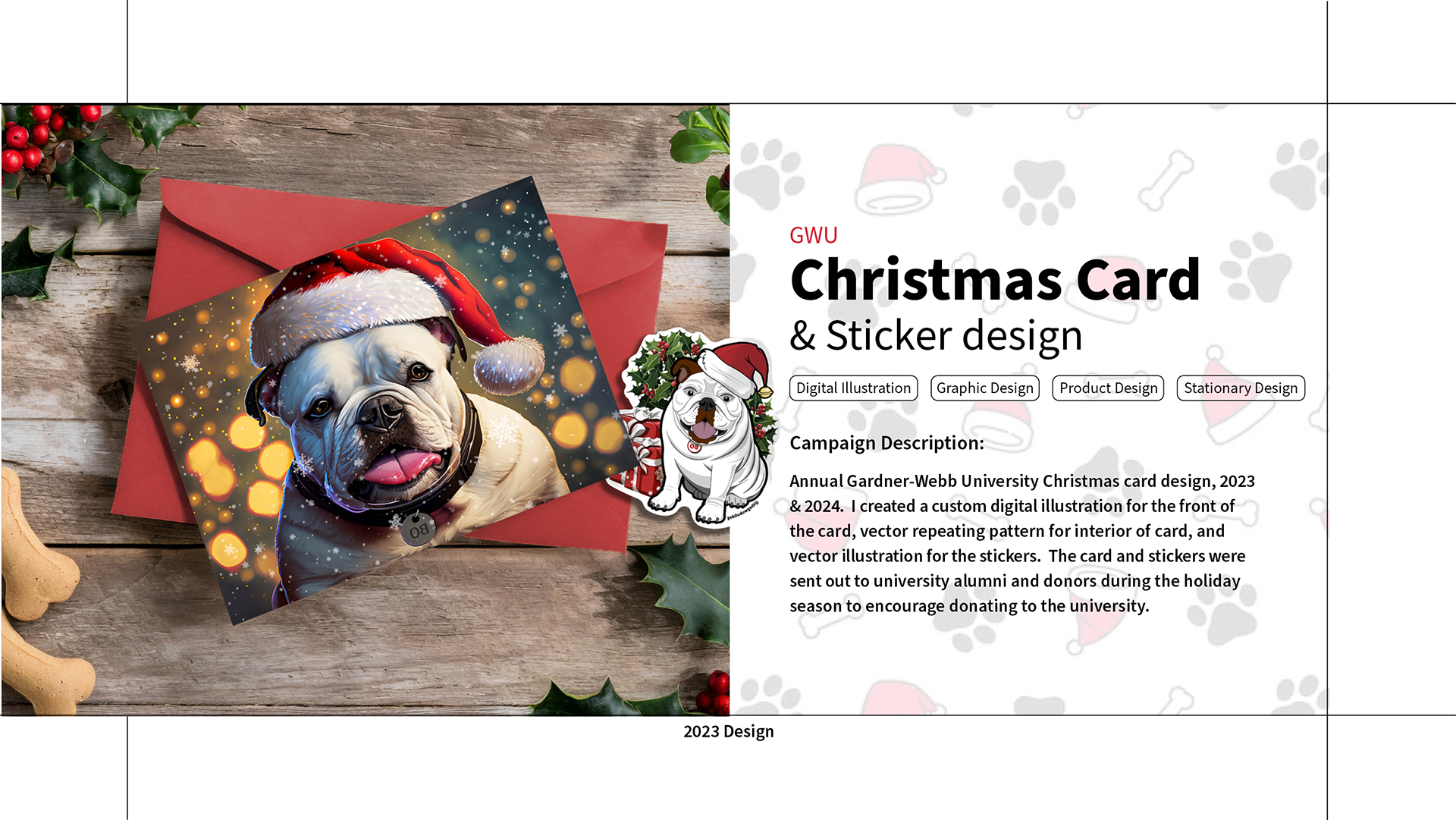 Gardner-Webb University 2023 Donor Christmas Card and Sticker Design