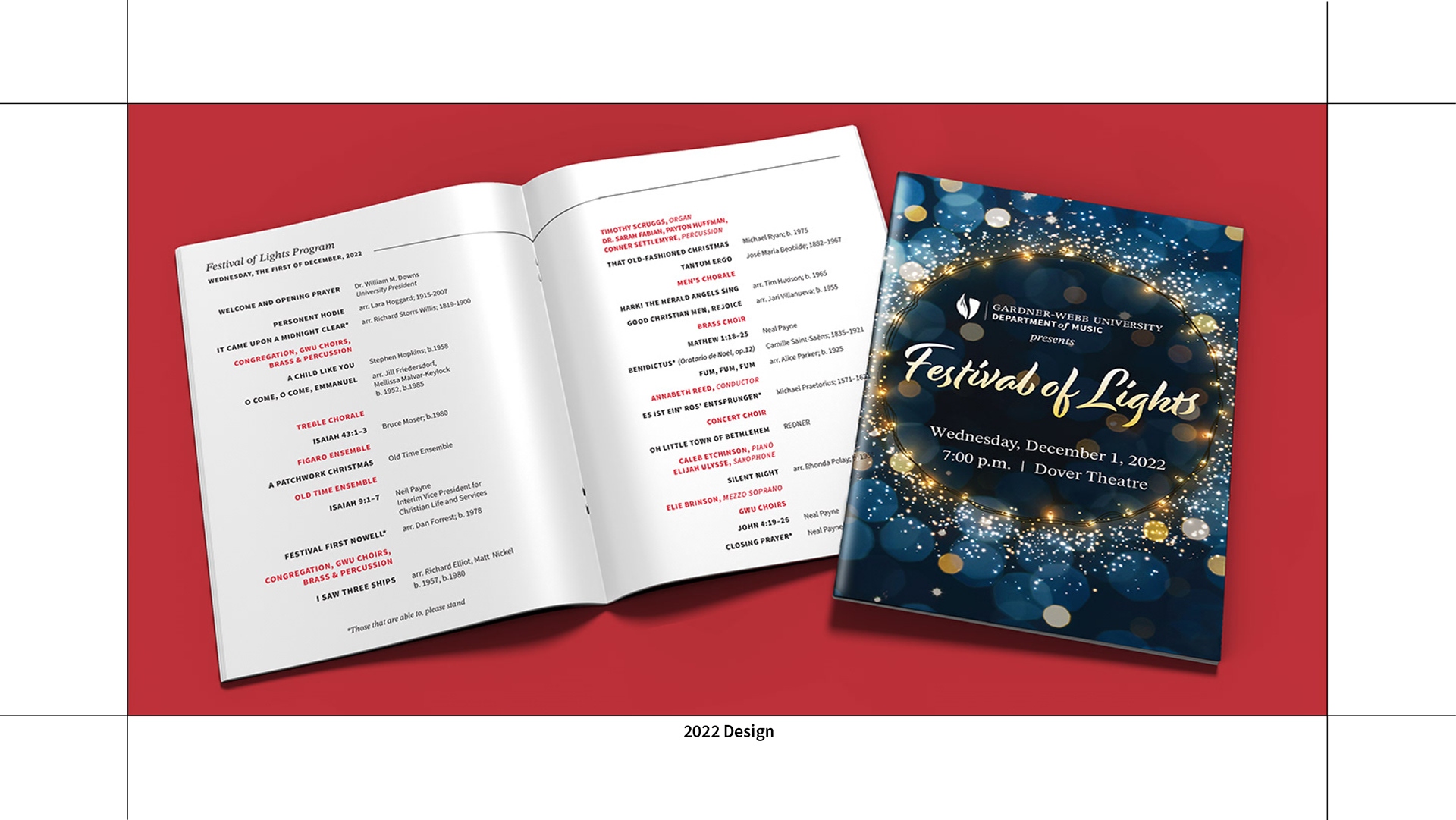 2022 Festival of Lights - Christmas Event Program. Digital Illustration, Program Design & Layout.