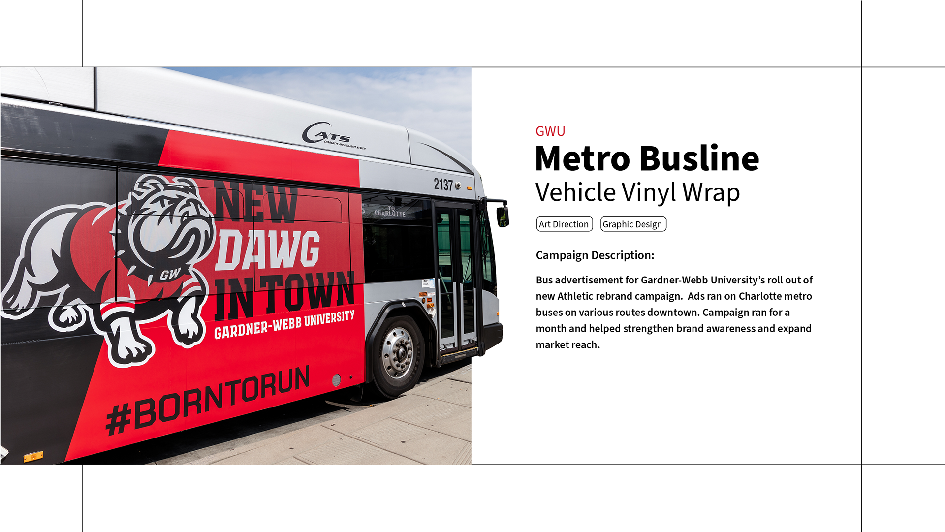 Gardner-Webb University Metro Transit Vinyl Wrap - Athletic Rebrand Campaign