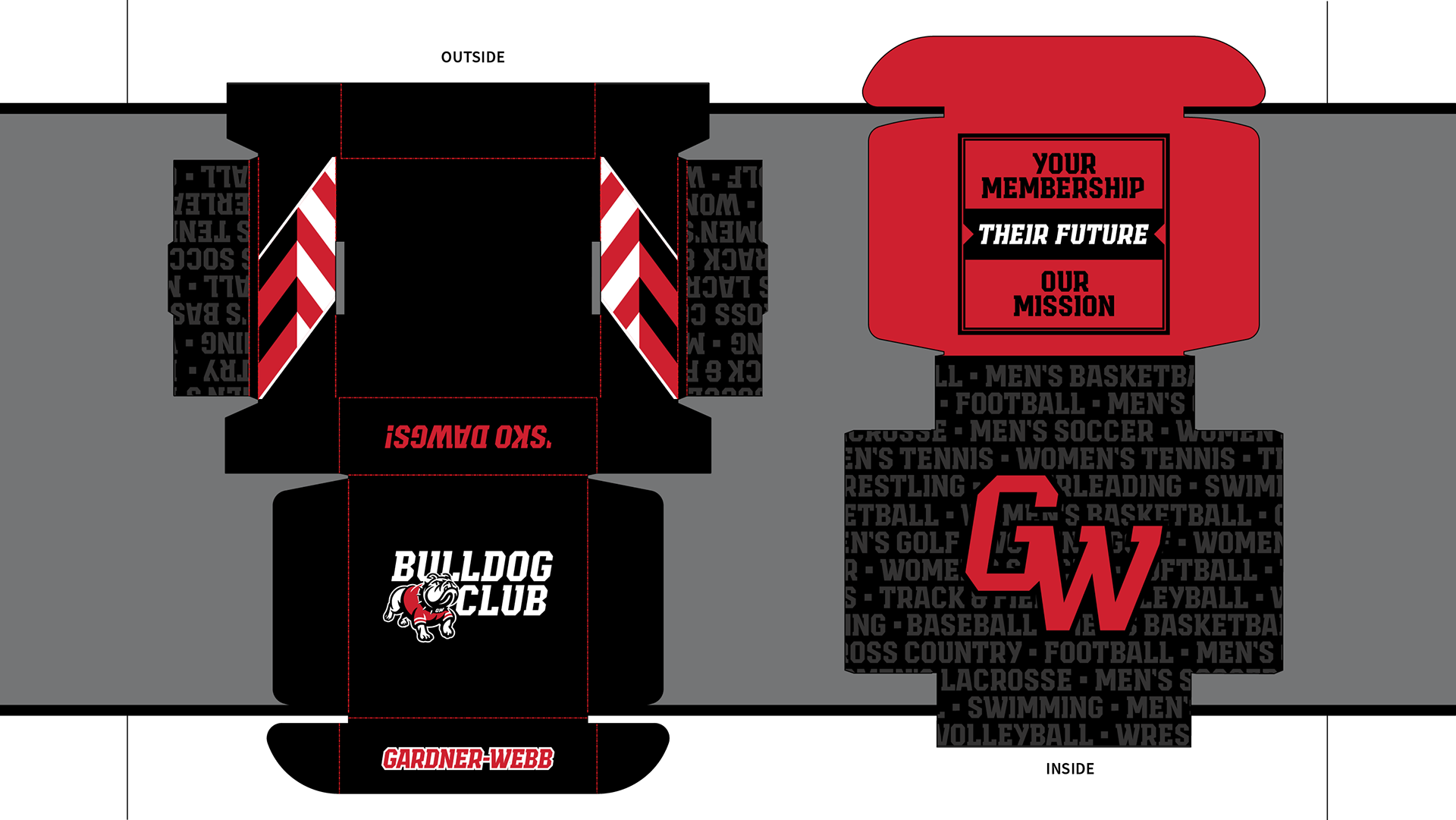 Gardner-Webb Bulldog Club Membership Thank You Box - Product Package Design