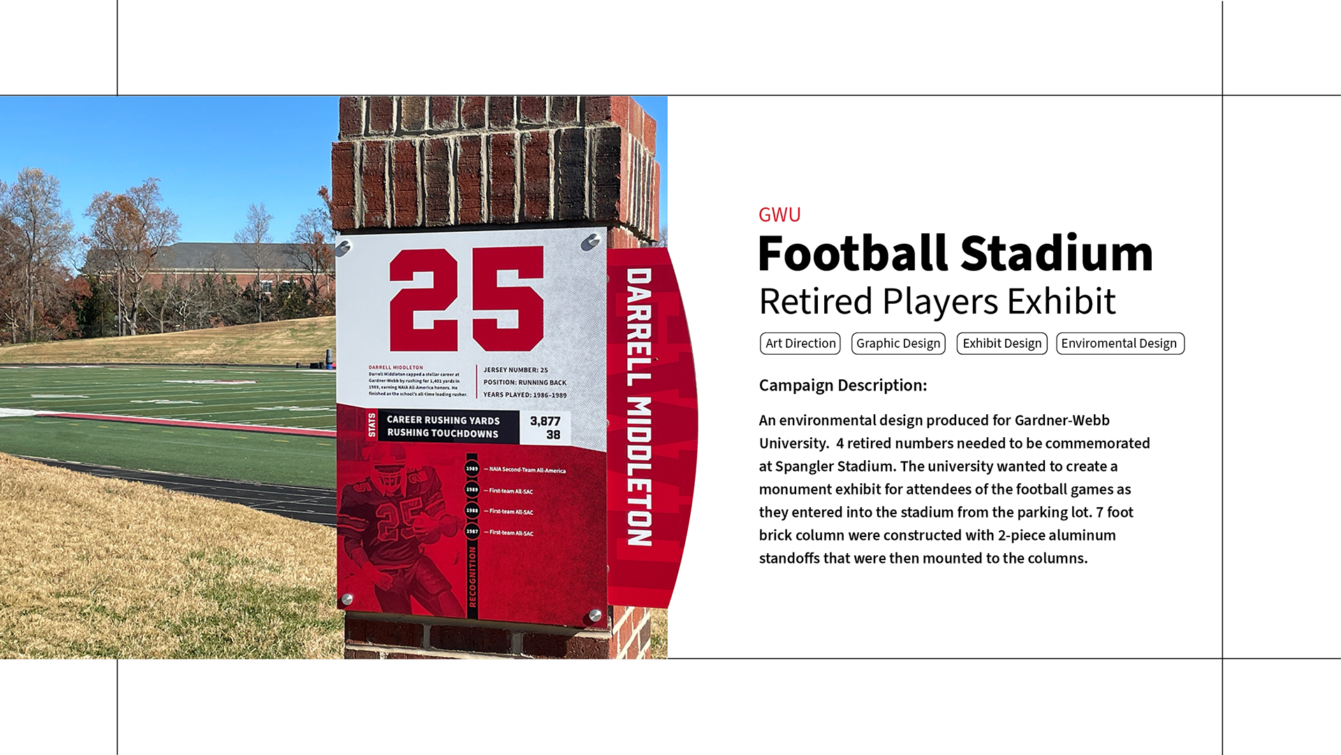 Gardner-Webb University - Retired Football Players Exhibit. Spangler Stadium
