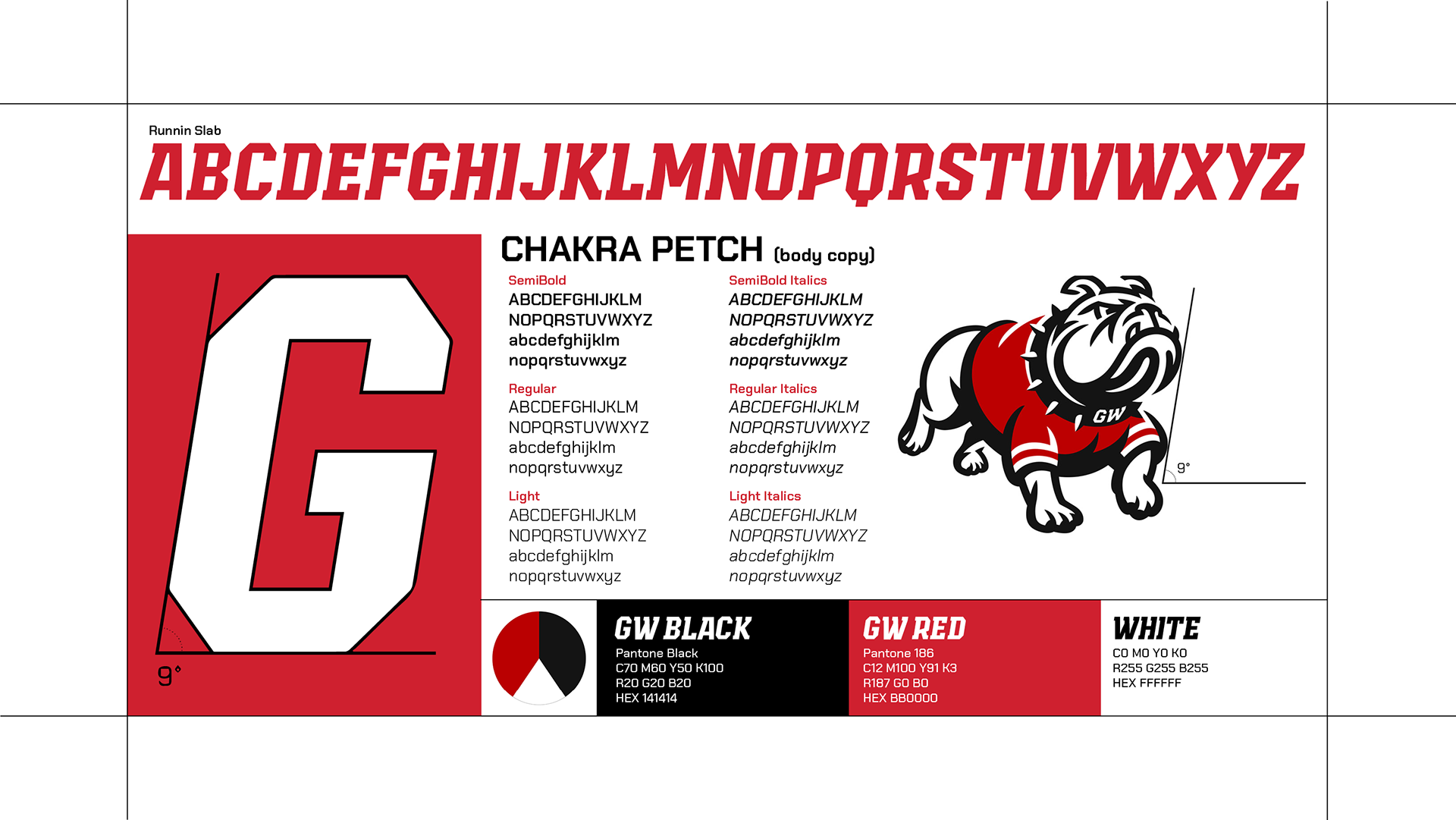 Gardner-Webb University Athletic Rebrand Campaign. Brand Font Families and Colors.