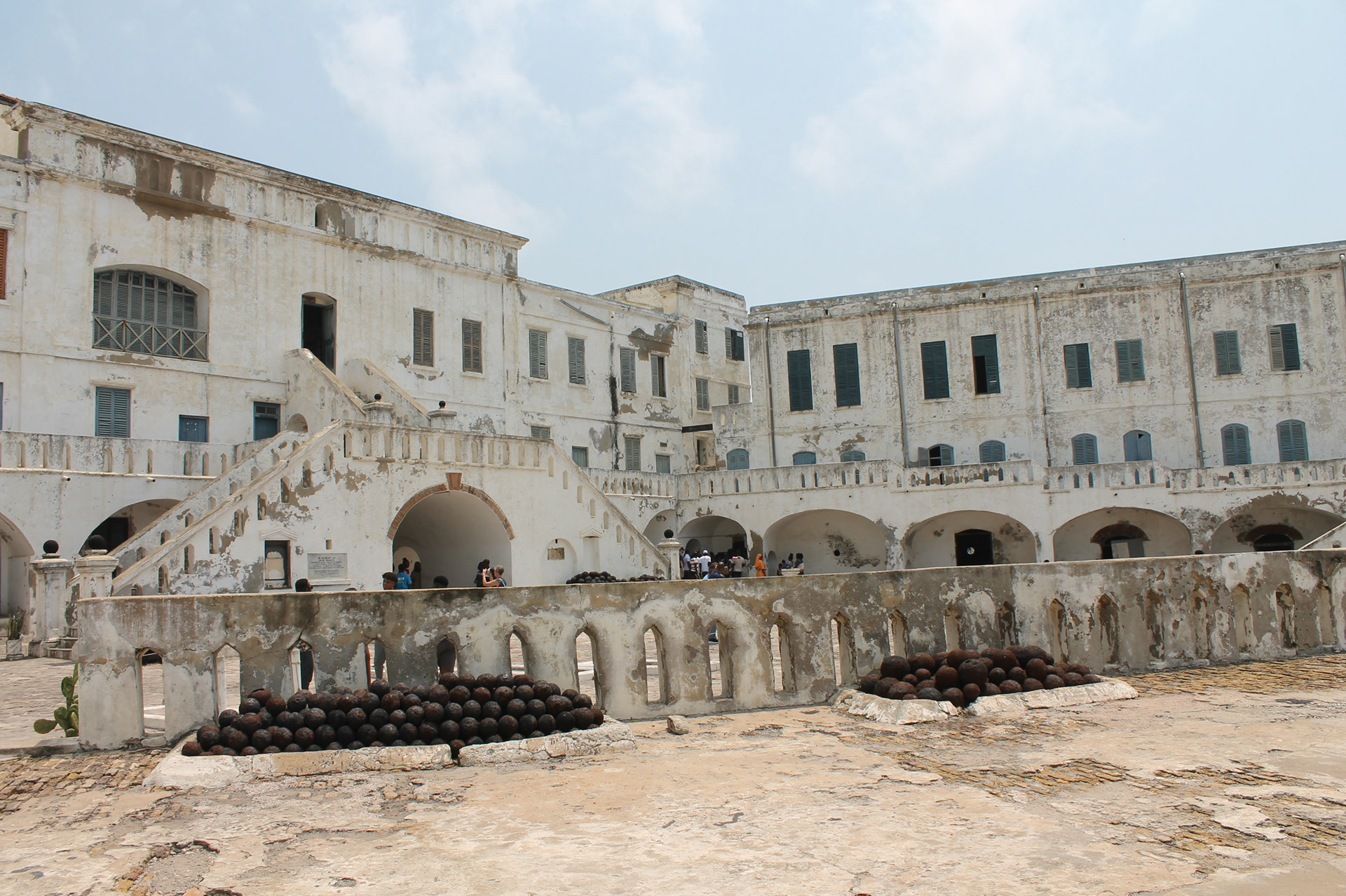 The ocean-facing side of Cape Coast Castle.