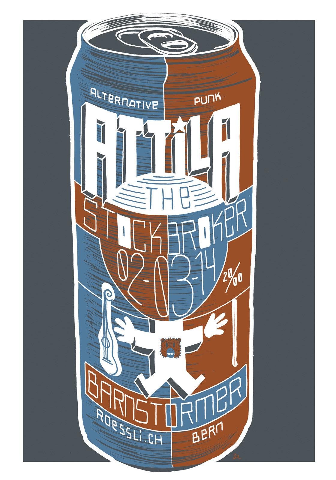 Attila — Konzerplakat Siebdruck