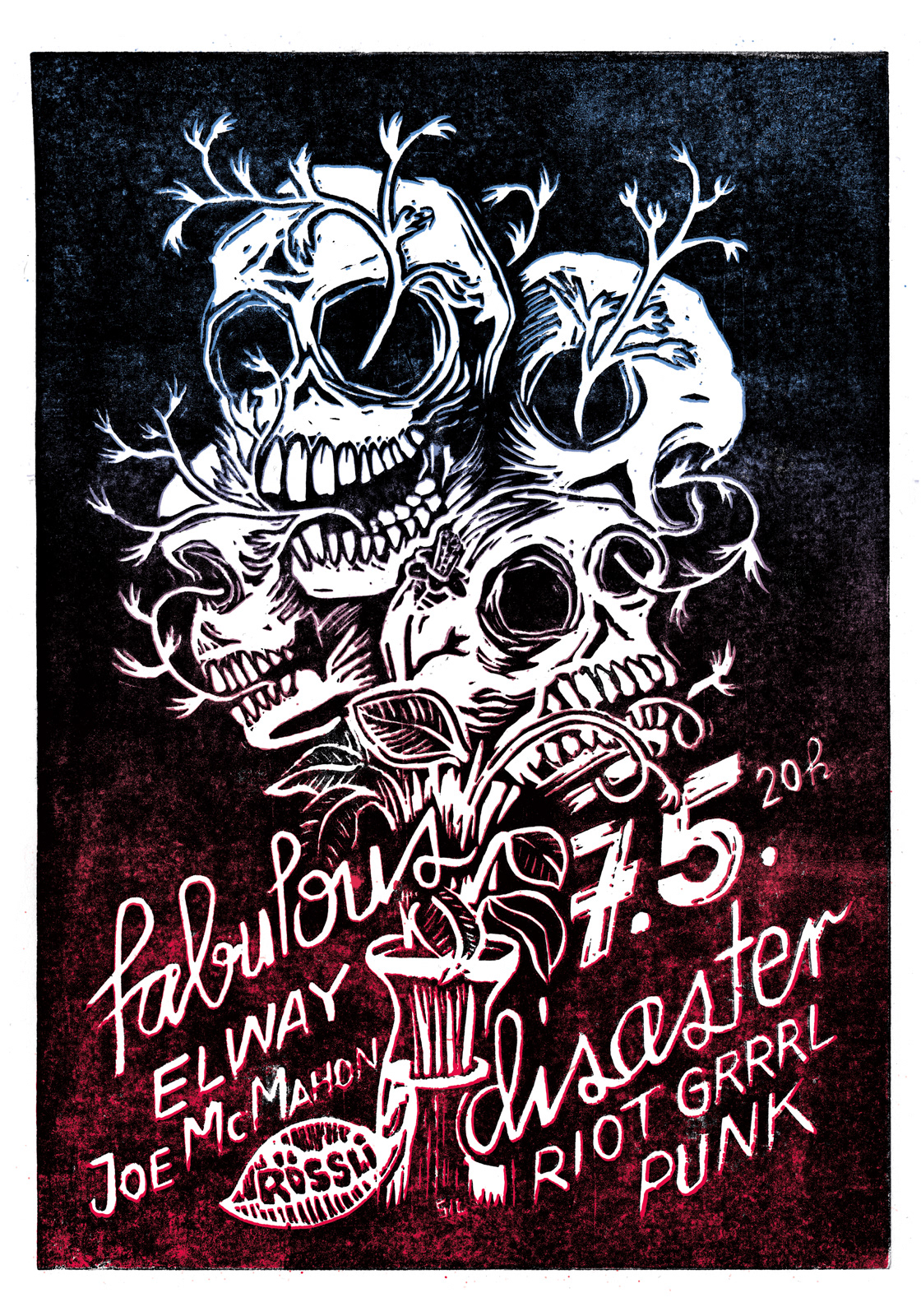 Fabulous Disaster — Konzerplakat Siebdruck