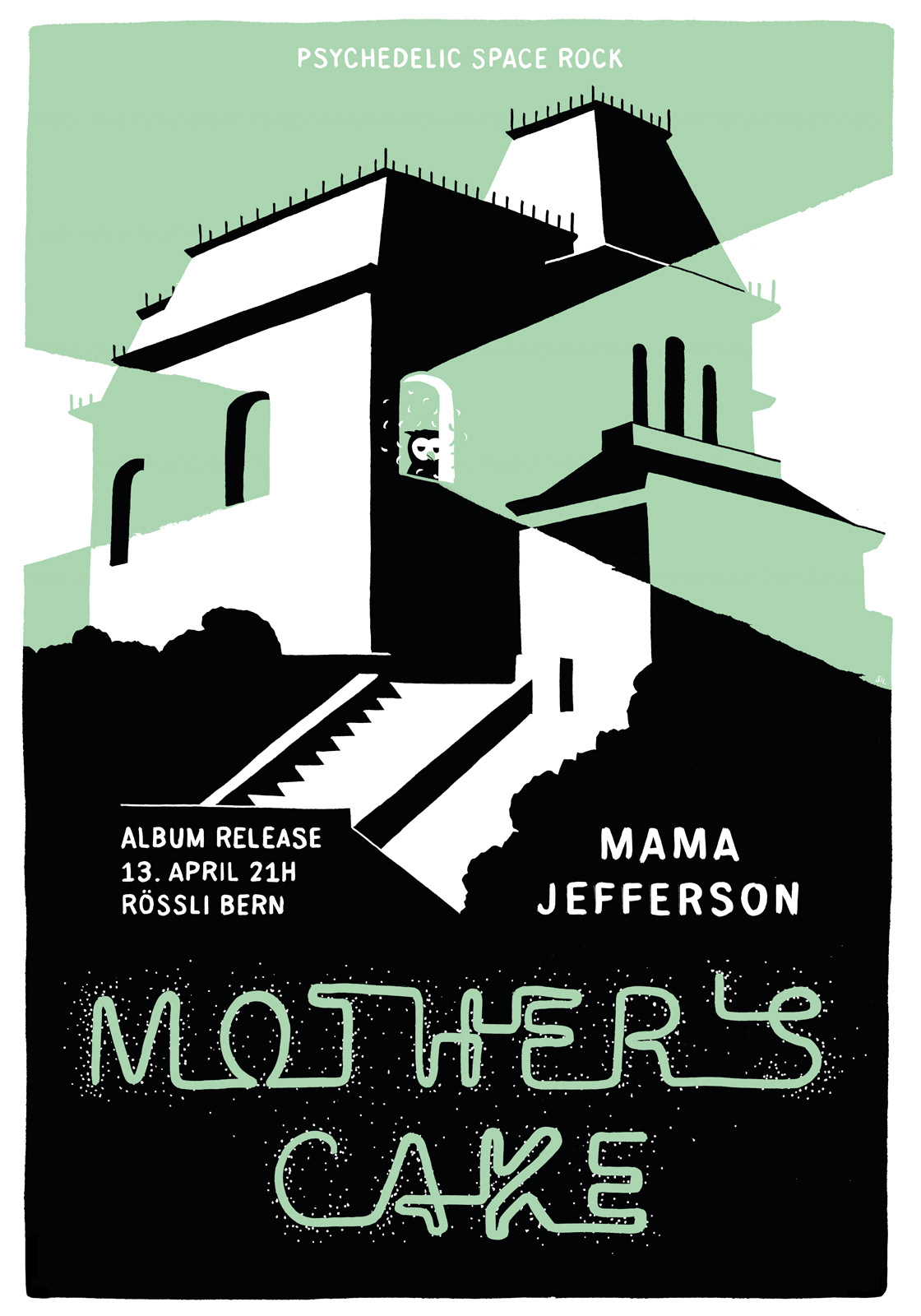 Mothers Cake — Konzertplakat Siebdruck