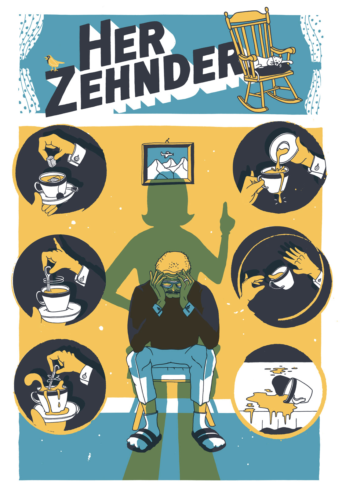 Mani Matter dr her zehnder 2 —Siebdruck