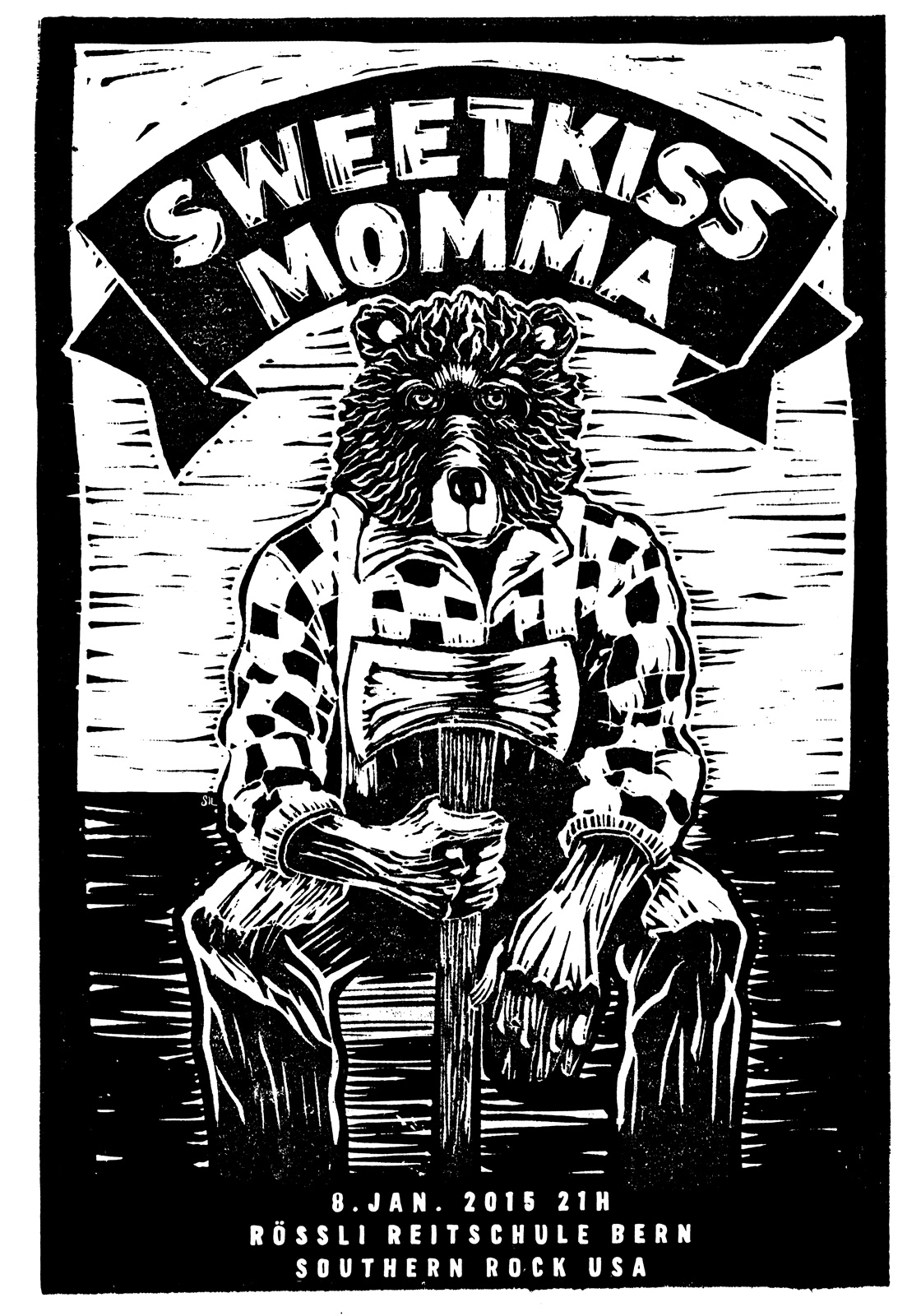 Sweetkiss Momma — Konzerplakat Siebdruck
