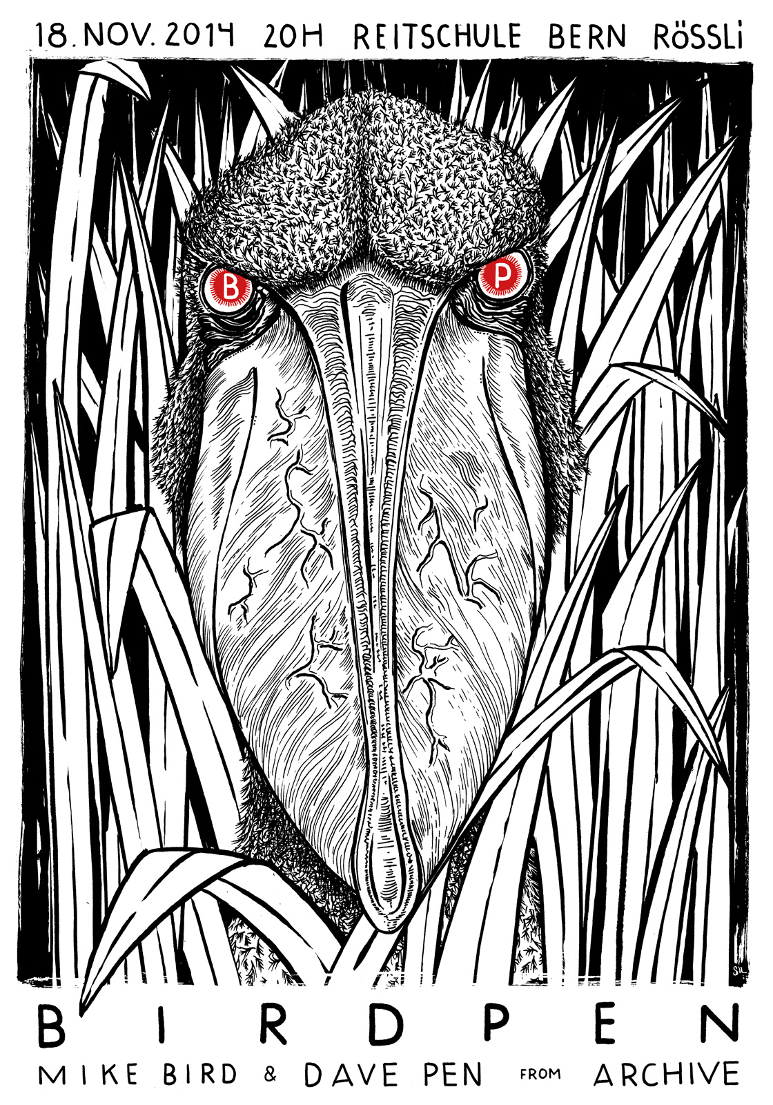 Birdpen Archive — Konzerplakat Siebdruck