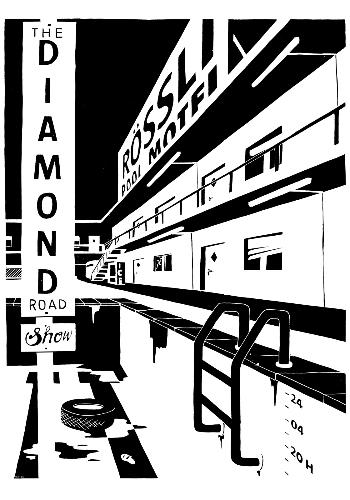 Diamond Road Show — Konzertplakat Siebdruck