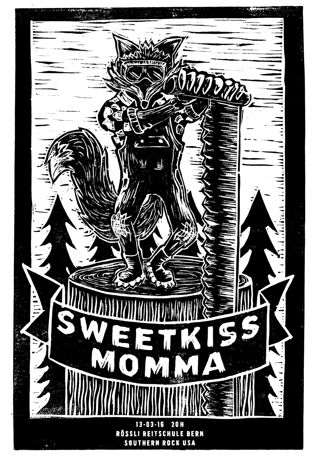 Sweetkiss Momma — Konzertplakat Siebdruck