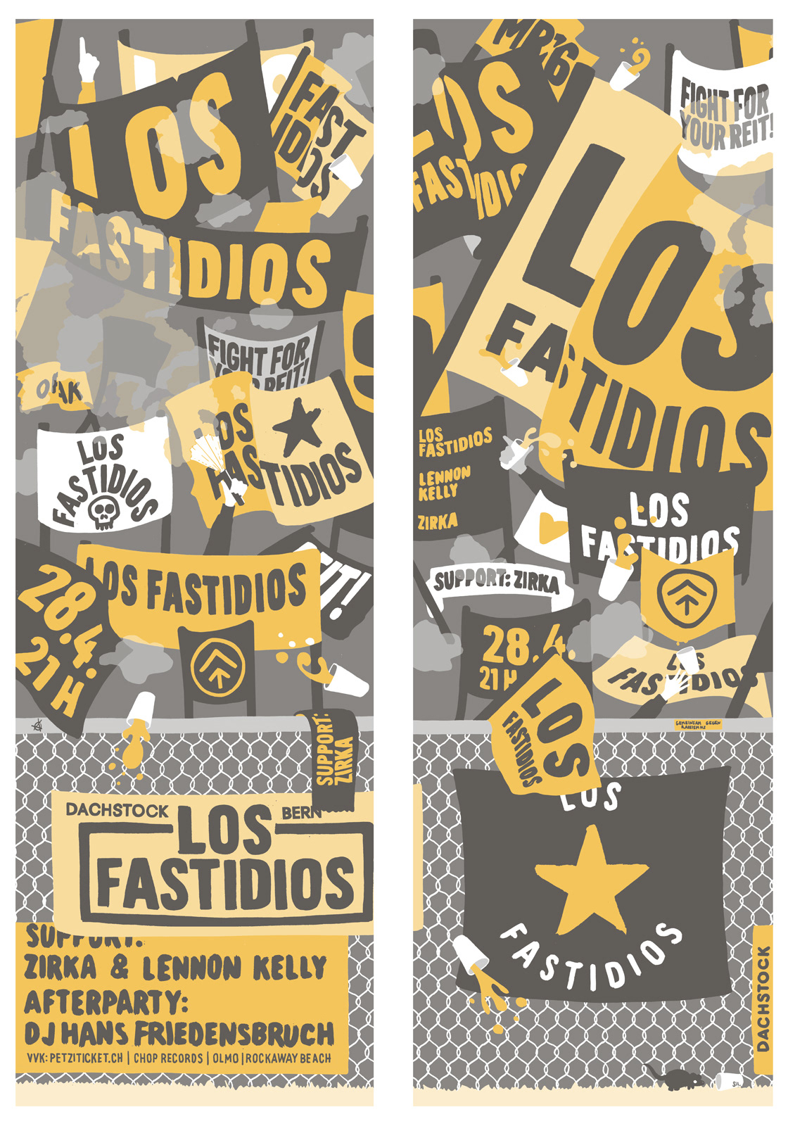 Los Fastidios — Konzertplakat dachstock