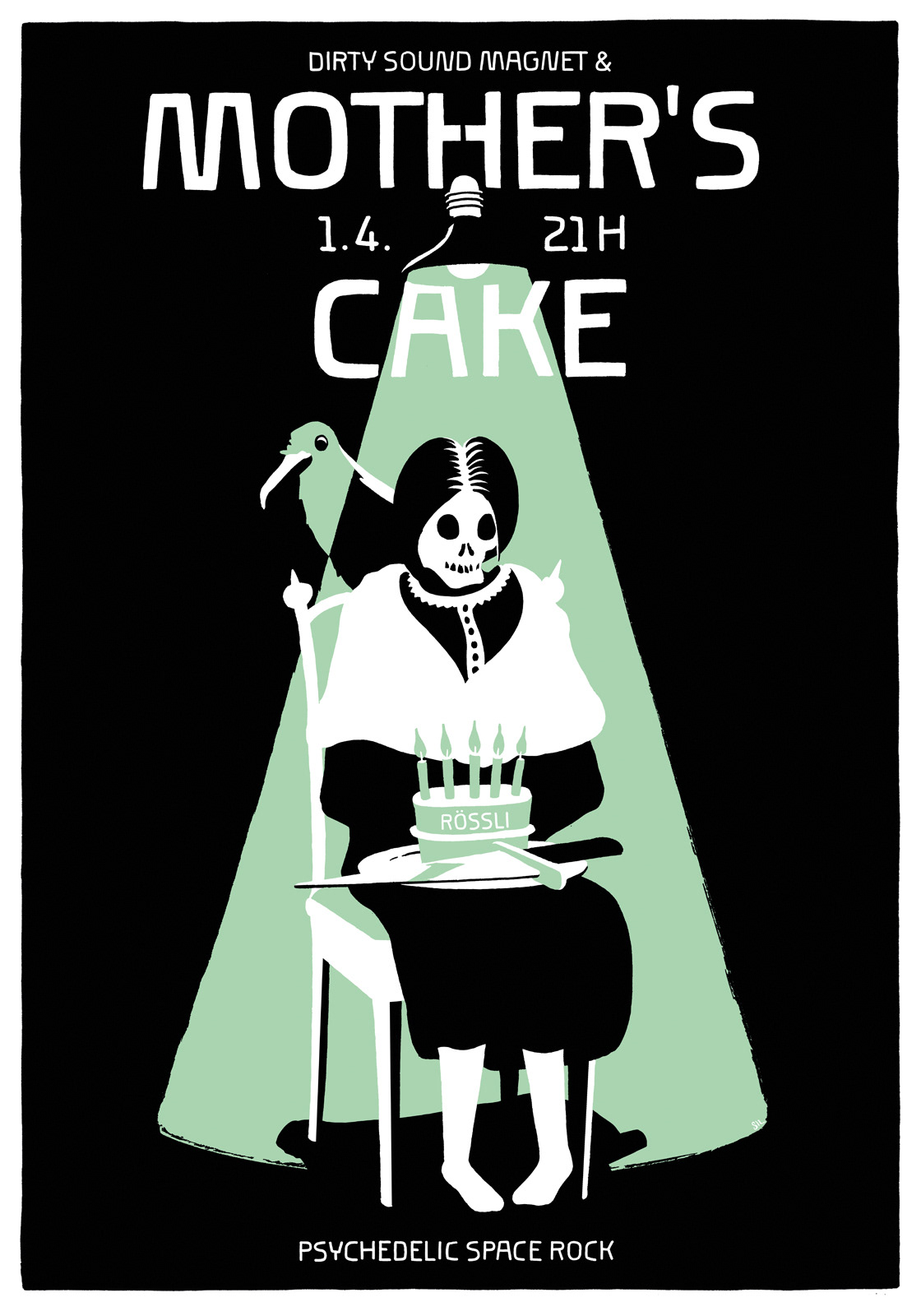 Mothers Cake — Konzertplakat Siebdruck