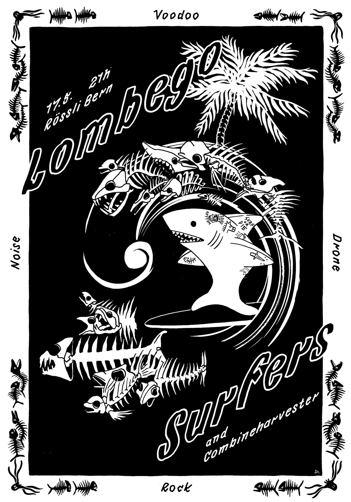 Lombego Surfers — Konzertplakat Siebdruck